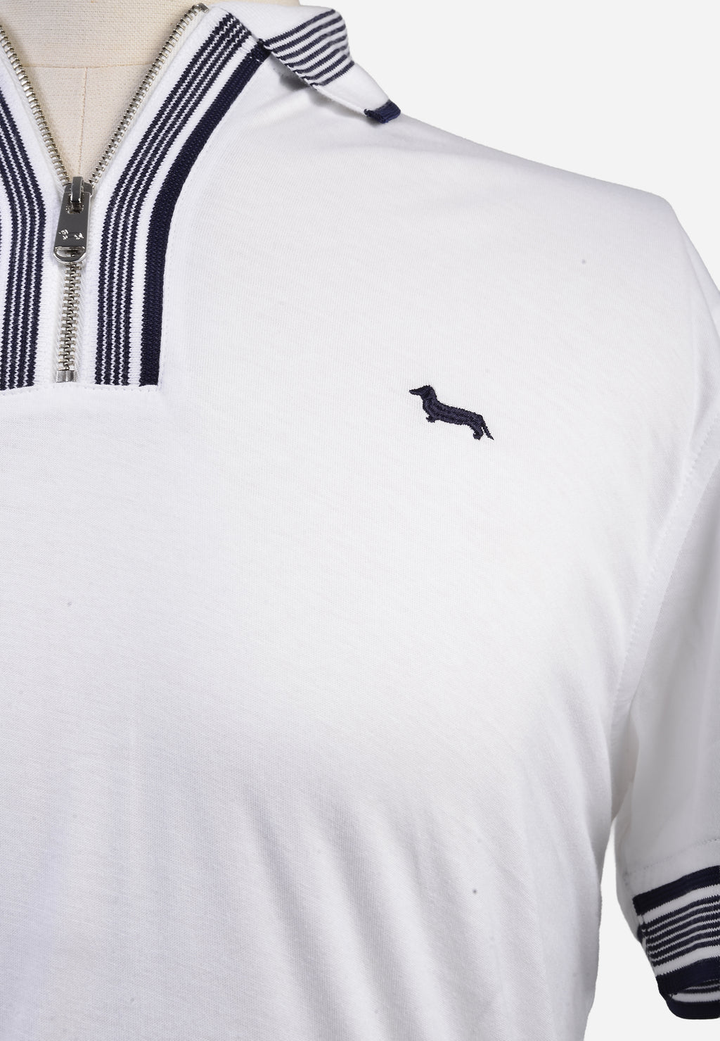 Camiseta Polo Hombre Blanca/Negro H&B