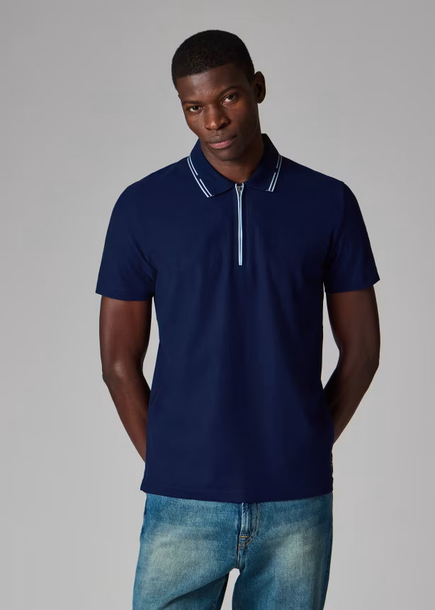 Camiseta Polo Azul Marino Cremallera P.S.