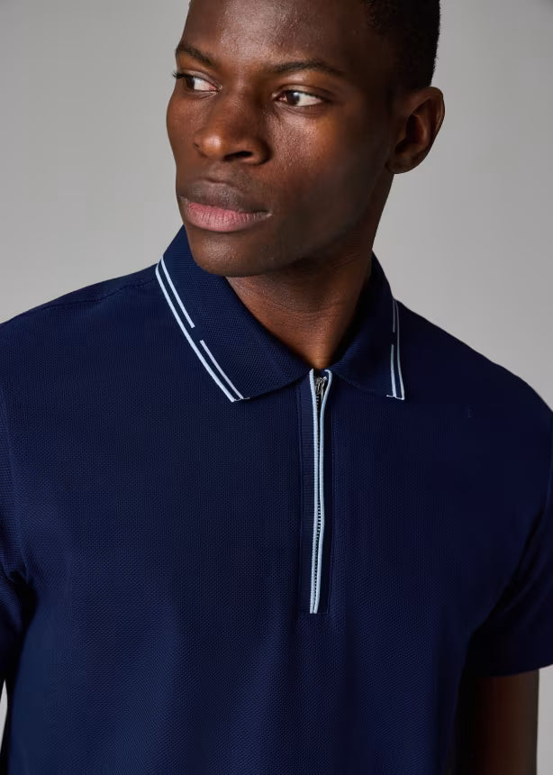 Camiseta Polo Azul Marino Cremallera P.S.