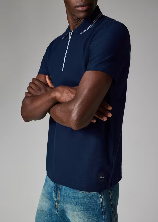 Camiseta Polo Azul Marino Cremallera P.S.