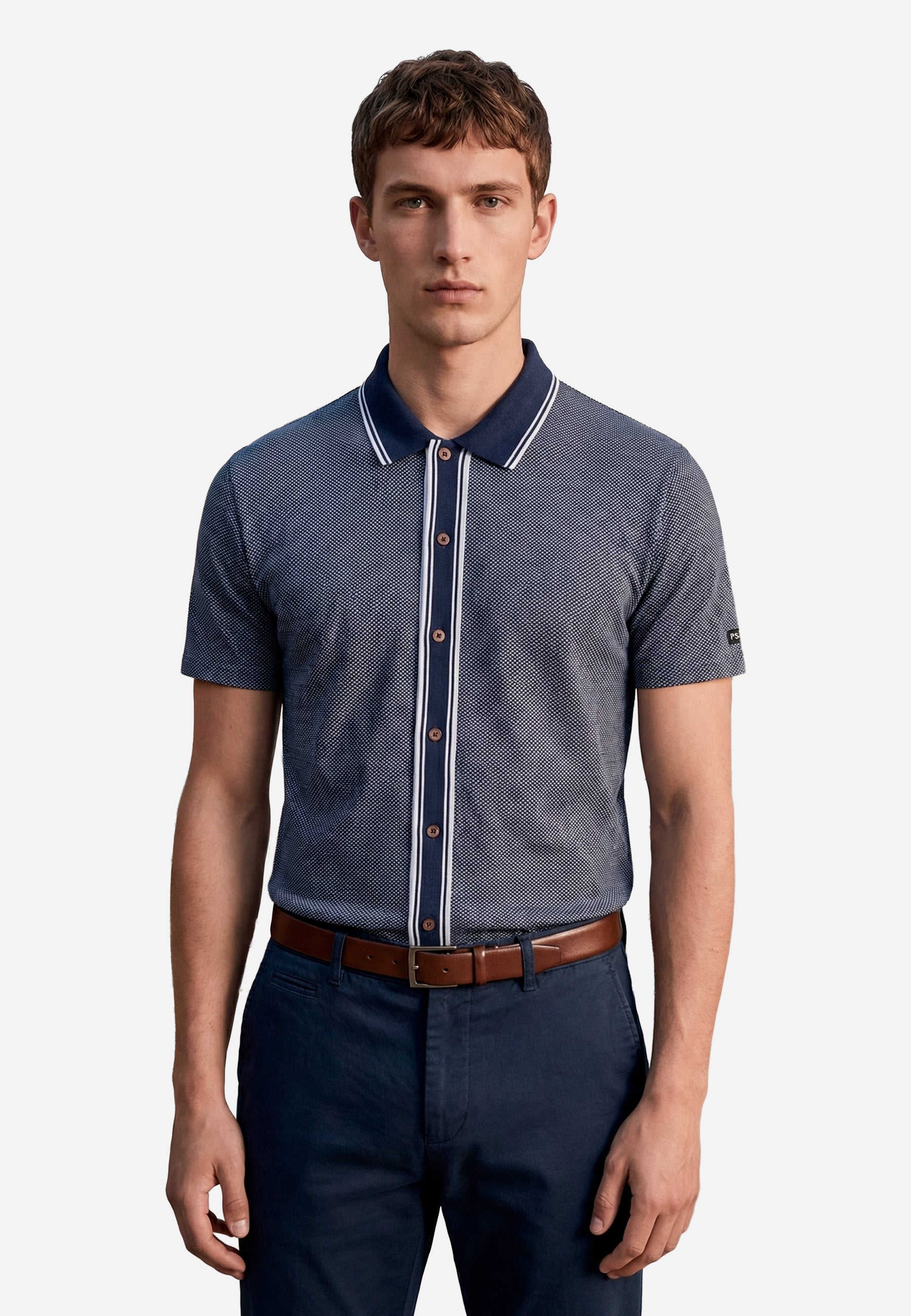 Camiseta Polo Azul Algodón P.S.