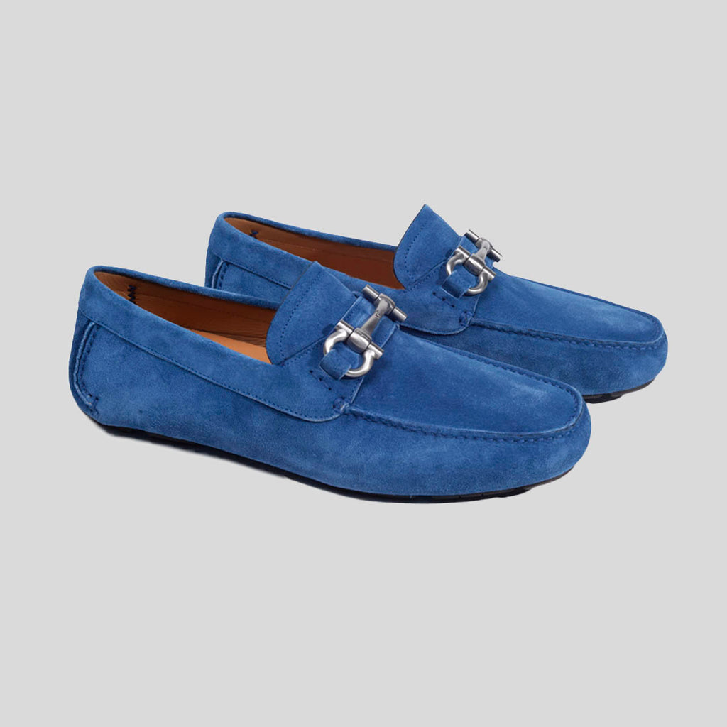 ZAPATO FERRAGAMO AZUL GAMUZA (757738-PARIGI ECO)