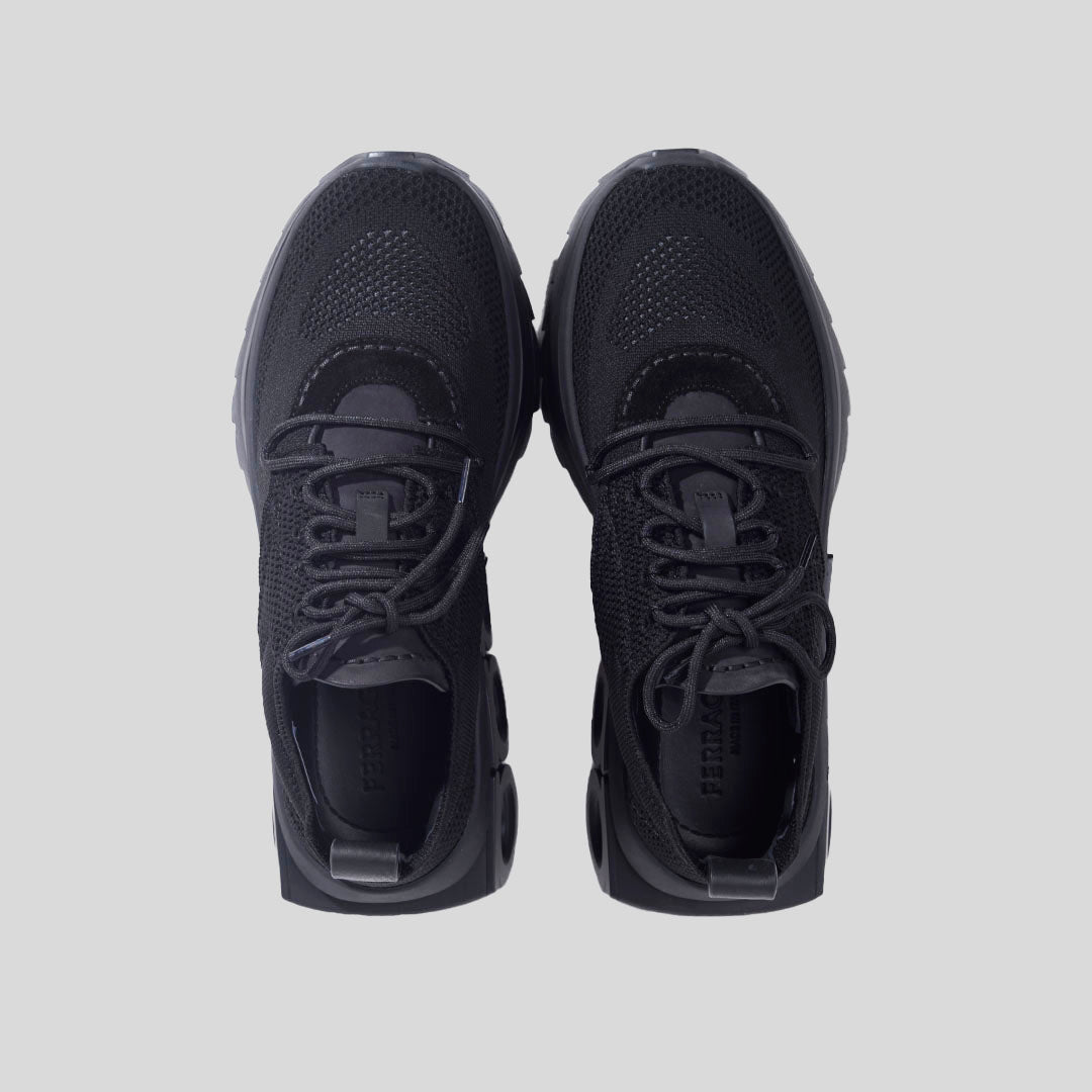 TENIS FERRAGAMO DAMA NEGRO FABRIC + PL (760871-NIMA KNIT1)