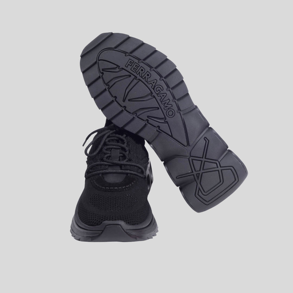 TENIS FERRAGAMO DAMA NEGRO FABRIC + PL (760871-NIMA KNIT1)