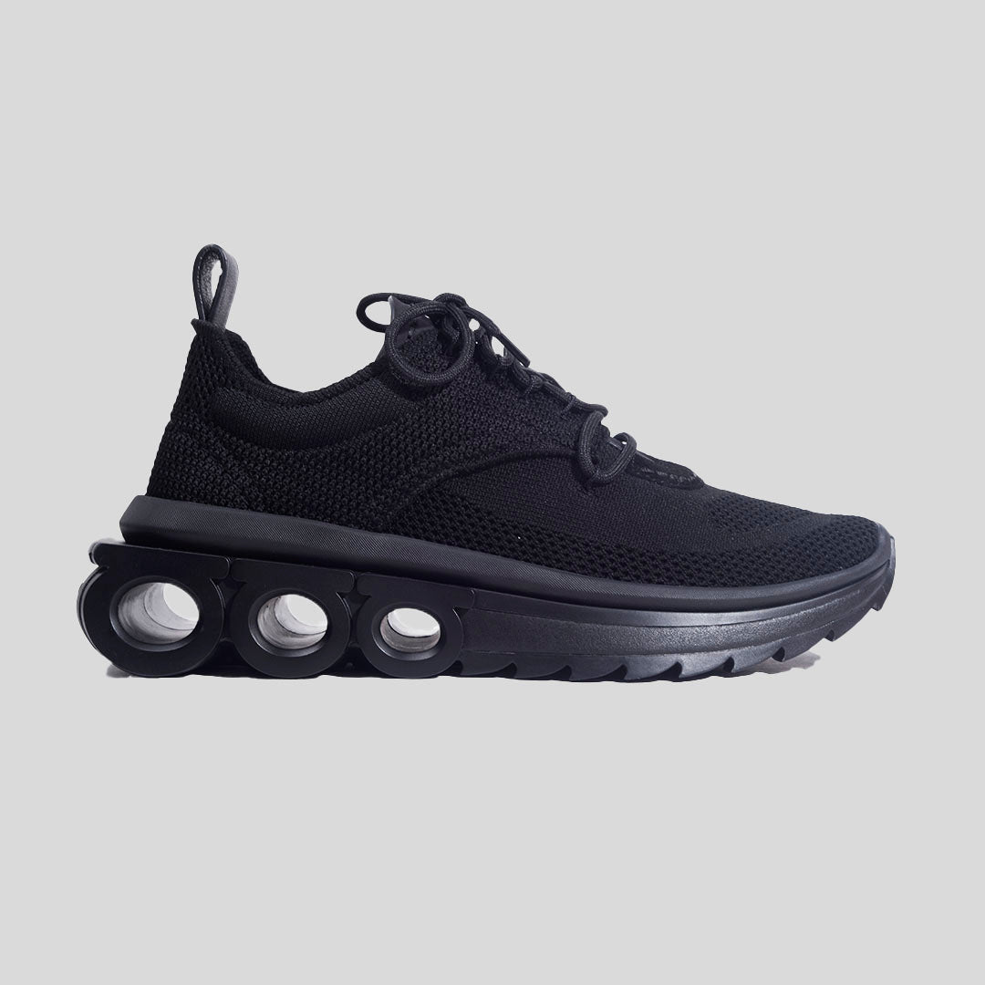 TENIS FERRAGAMO DAMA NEGRO FABRIC + PL (760871-NIMA KNIT1)