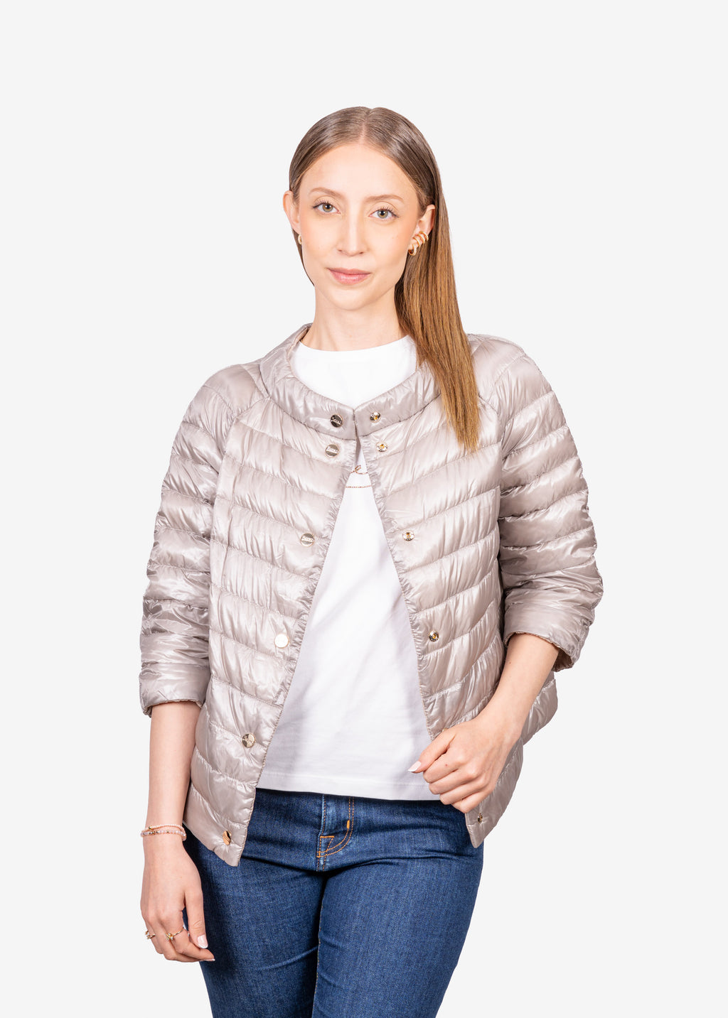 Chaqueta Acolchada Dama Beige