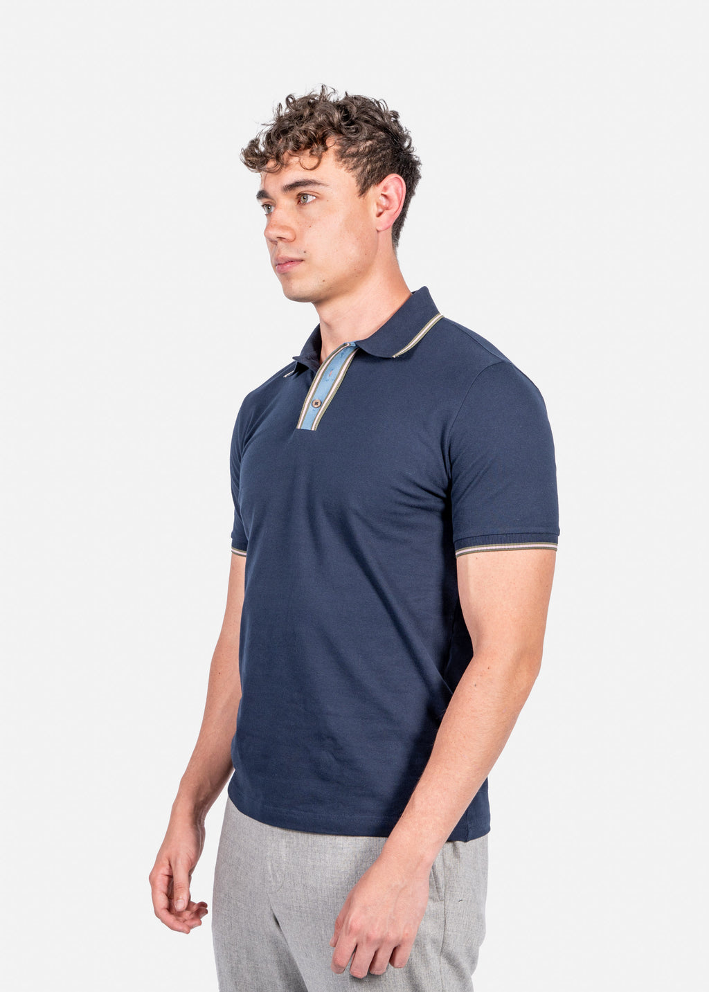 CAMISETA POLO PAUL SMITH AZUL ALG + ELAS T-L (M2R-096Z-P21511-49A)