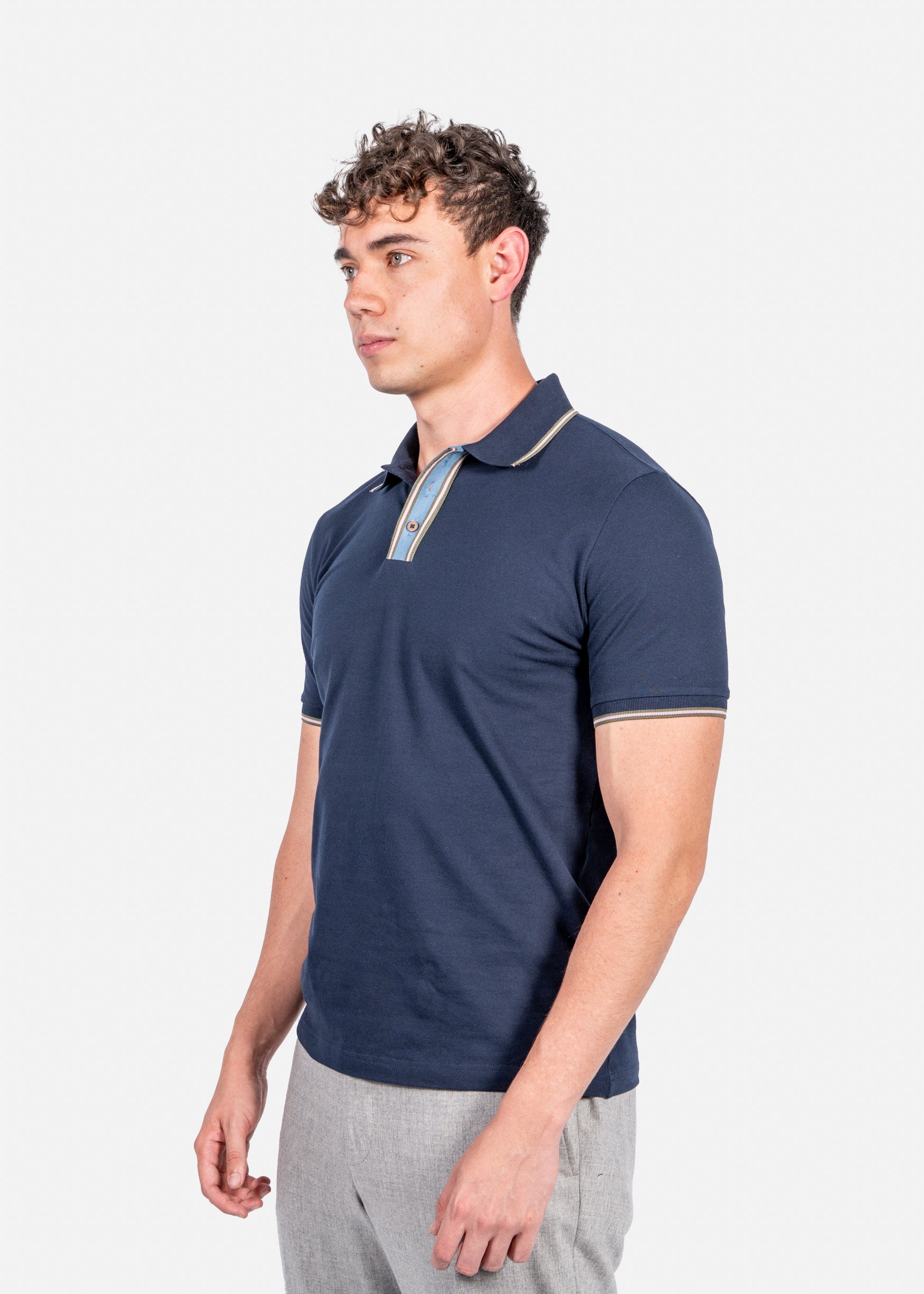 CAMISETA POLO PAUL SMITH AZUL ALG + ELAS T-L (M2R-096Z-P21511-49A)