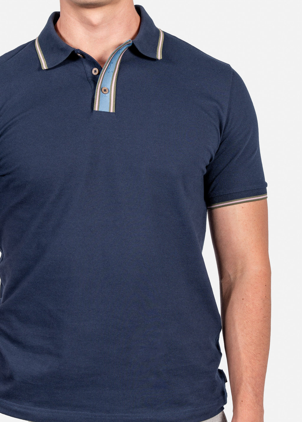 CAMISETA POLO PAUL SMITH AZUL ALG + ELAS T-L (M2R-096Z-P21511-49A)