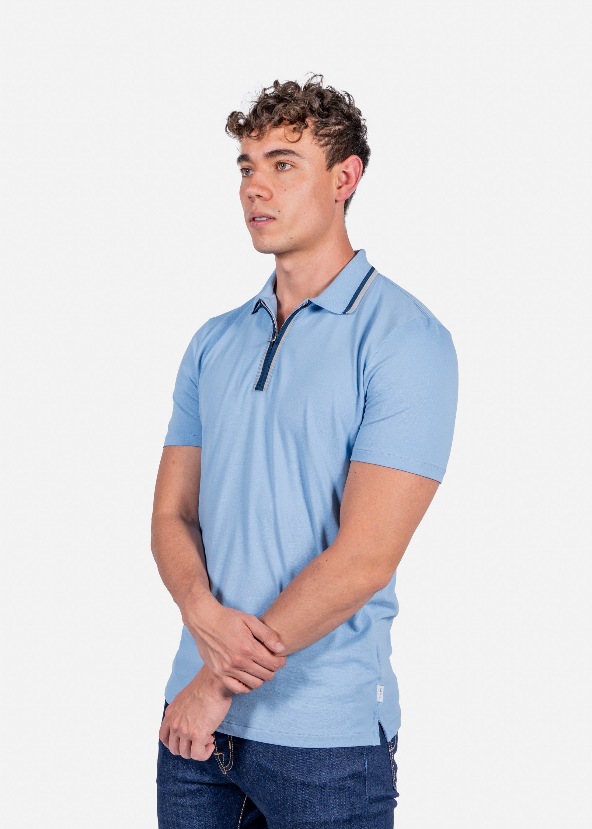 CAMISETA POLO PAUL SMITH AZUL ALG + ELAS (M2R-322Y-P21511-41C)