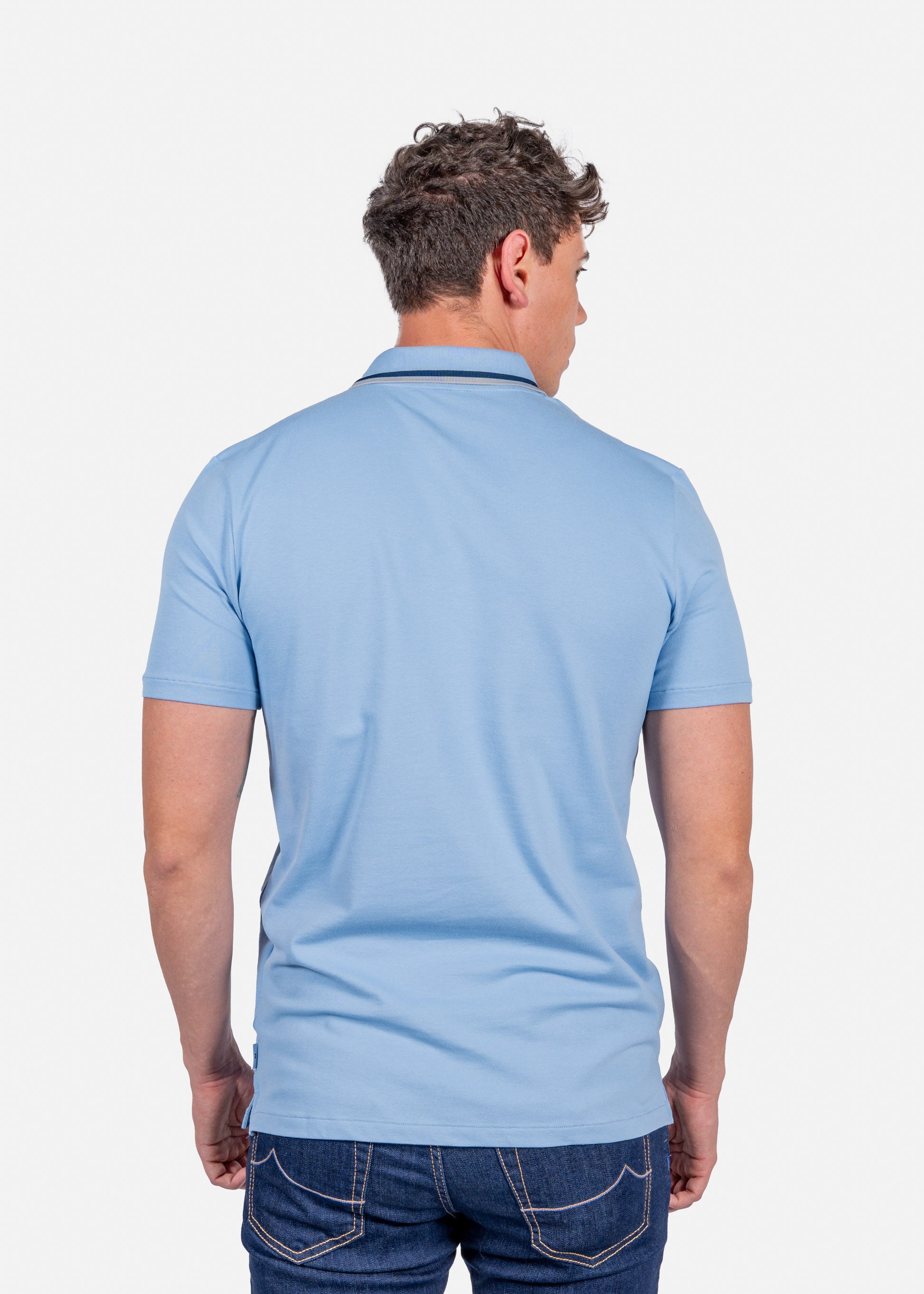 CAMISETA POLO PAUL SMITH AZUL ALG + ELAS (M2R-322Y-P21511-41C)