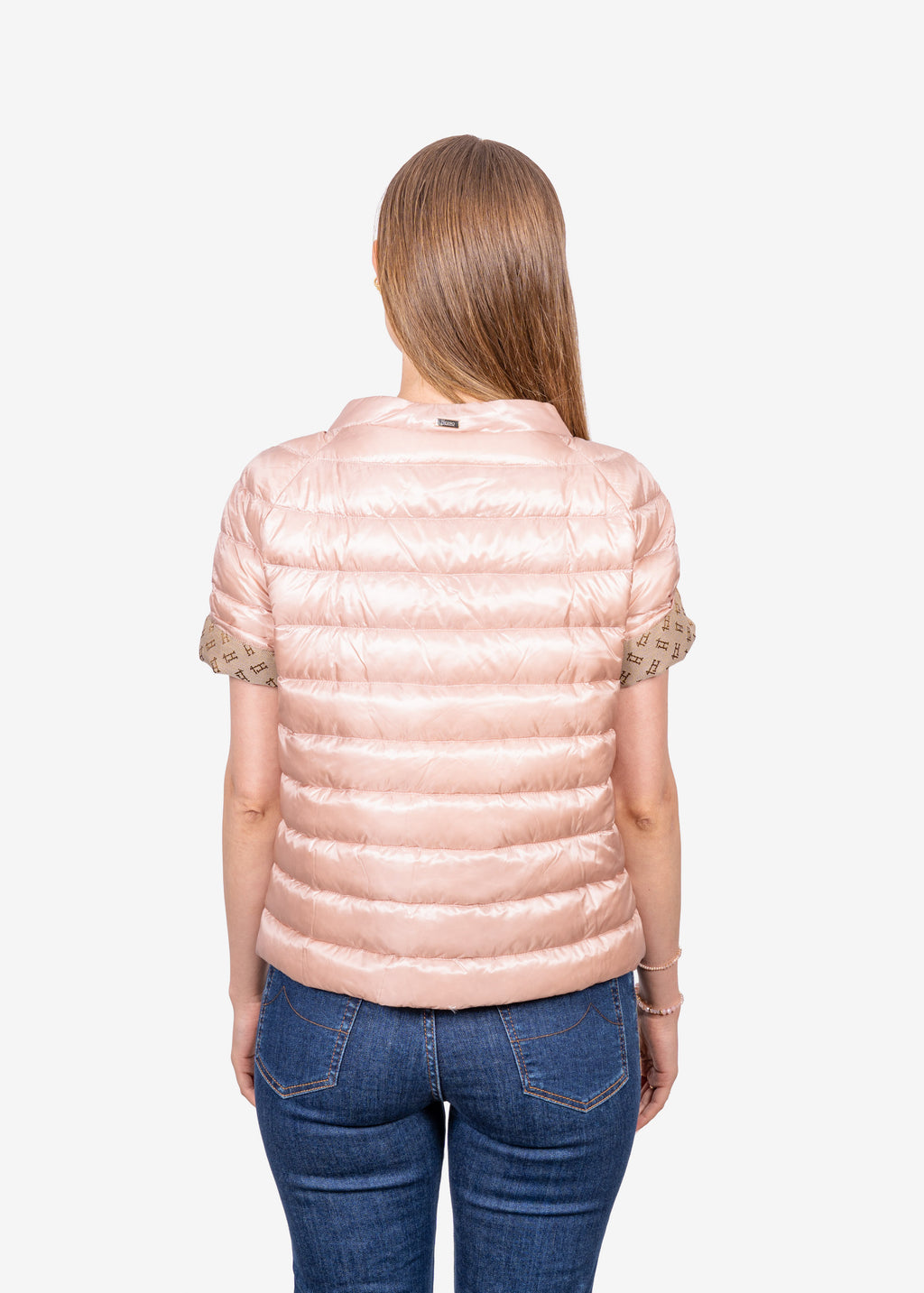 Chaqueta Acolchada Dama Color Rosa Manga Corta