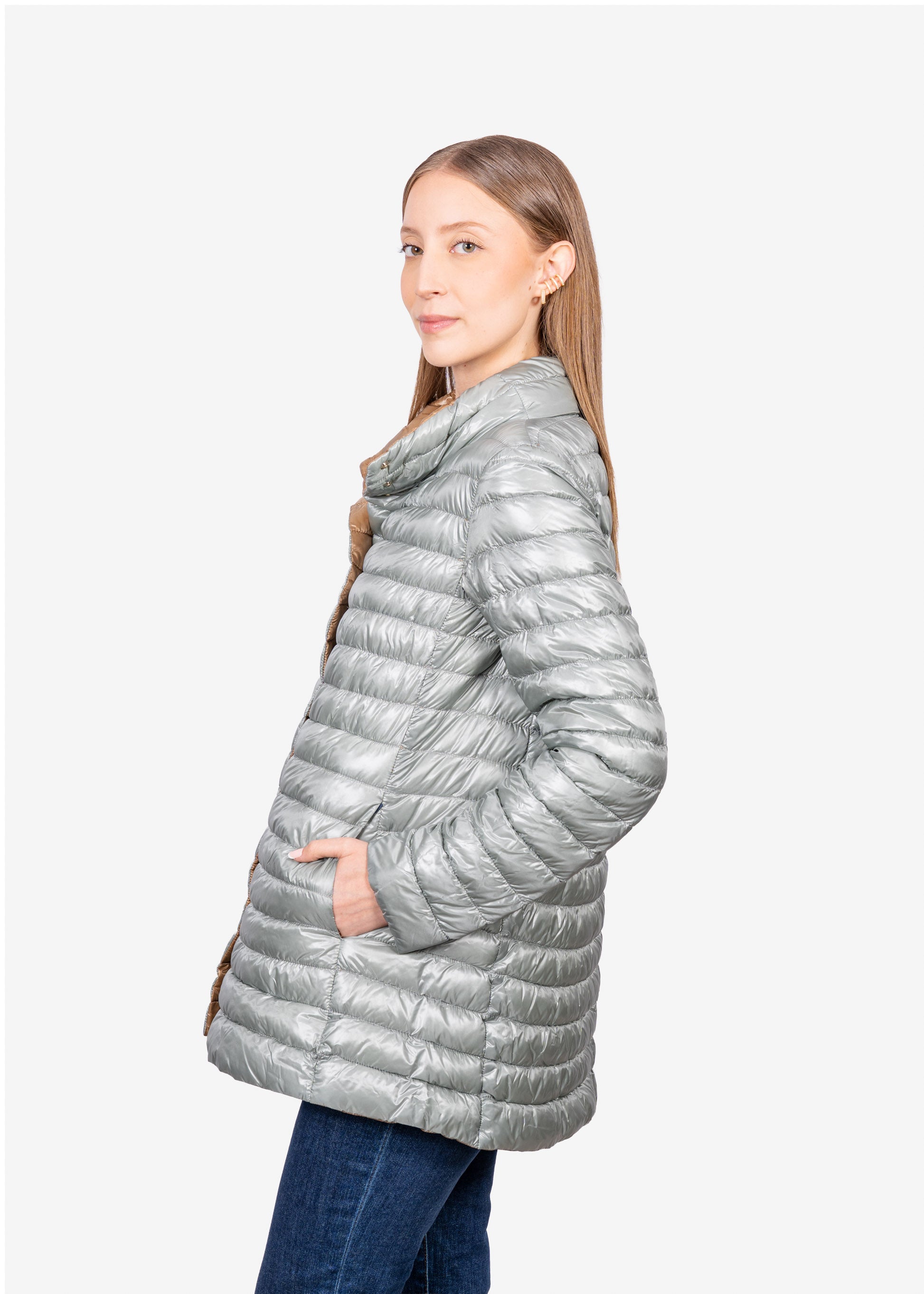 CHAQUETA HERNO DAMA VERDE POLIAMIDA (PI001687D120179434)