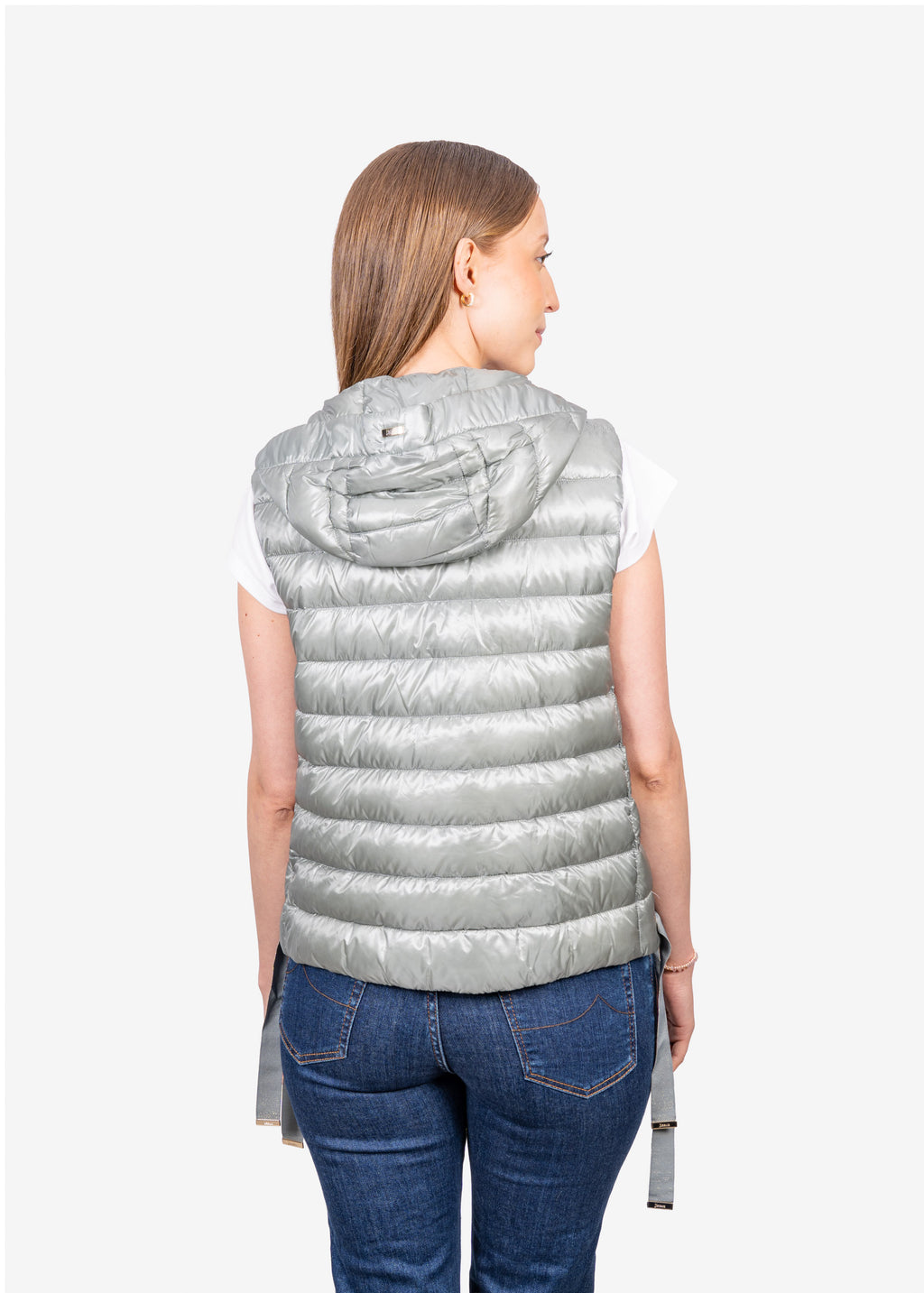 Chaleco Acolchado Dama con Capucha Polvere