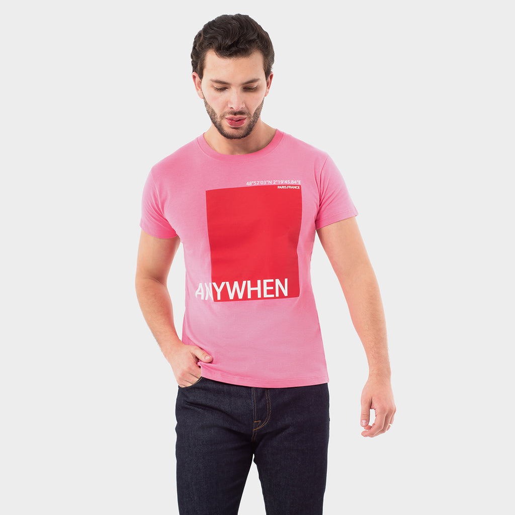 Camiseta Rosada Hombre V.