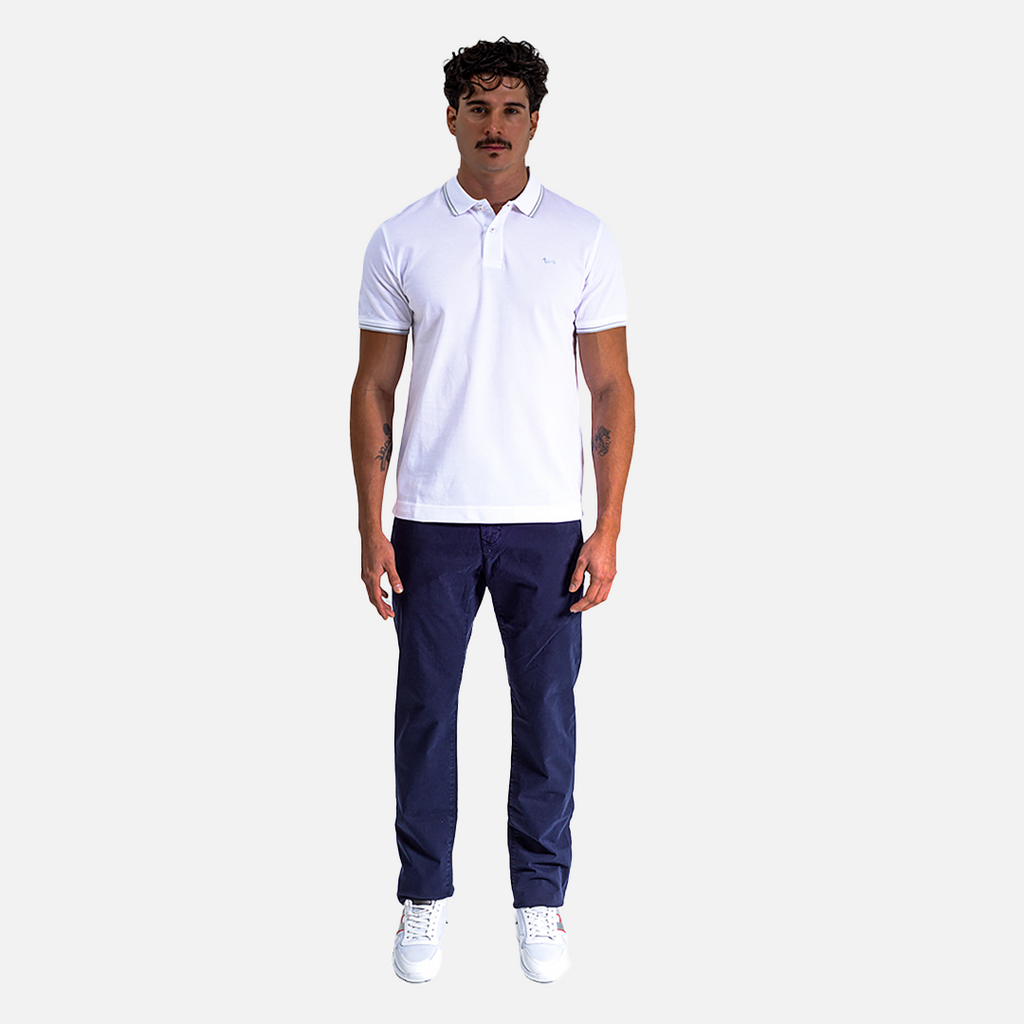 CAMISETA POLO HARMONT & BLAINE BLANCO ALGODON (LN1010N21054-100)