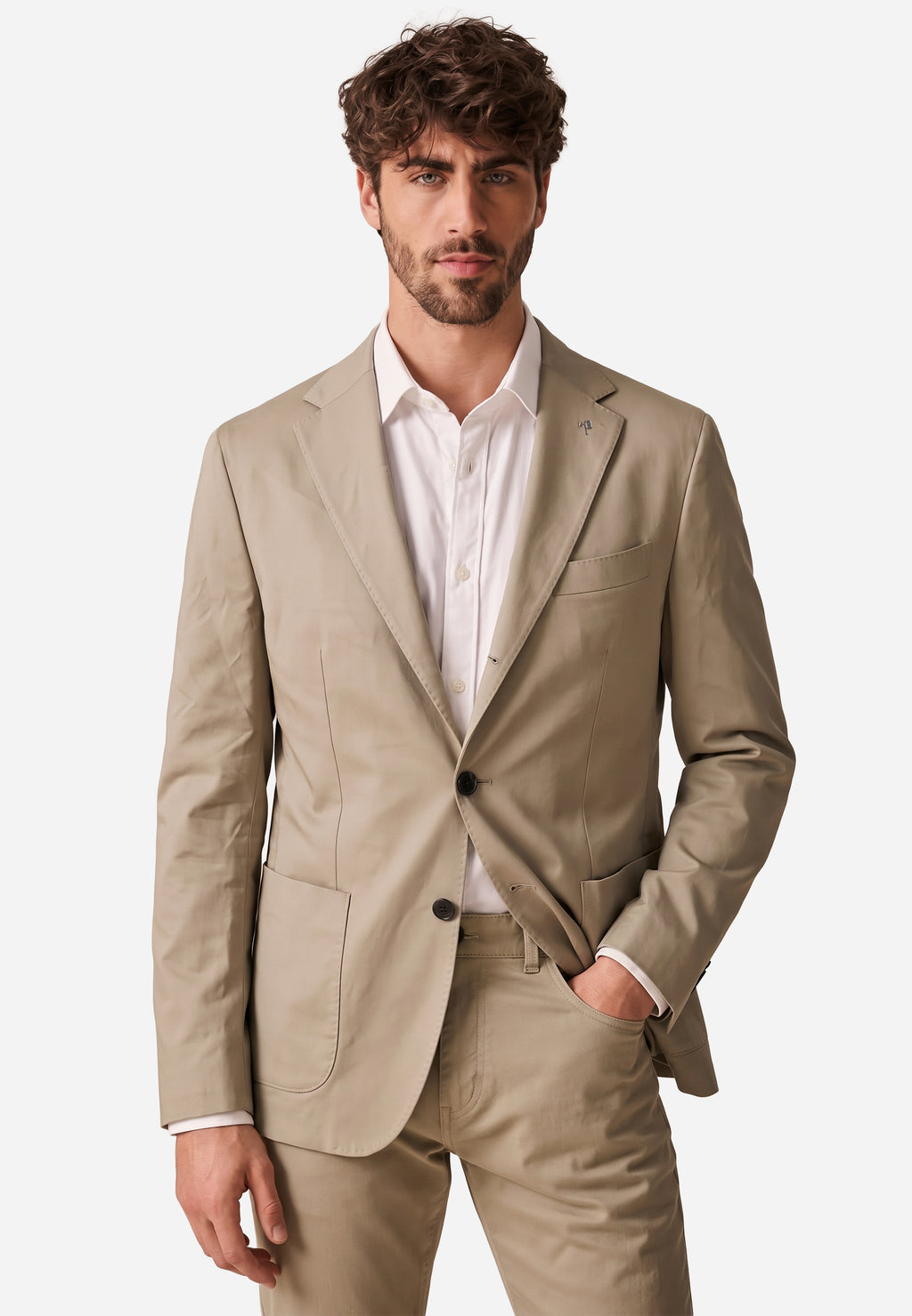 Blazer de Botonadura Sencilla Beige P.