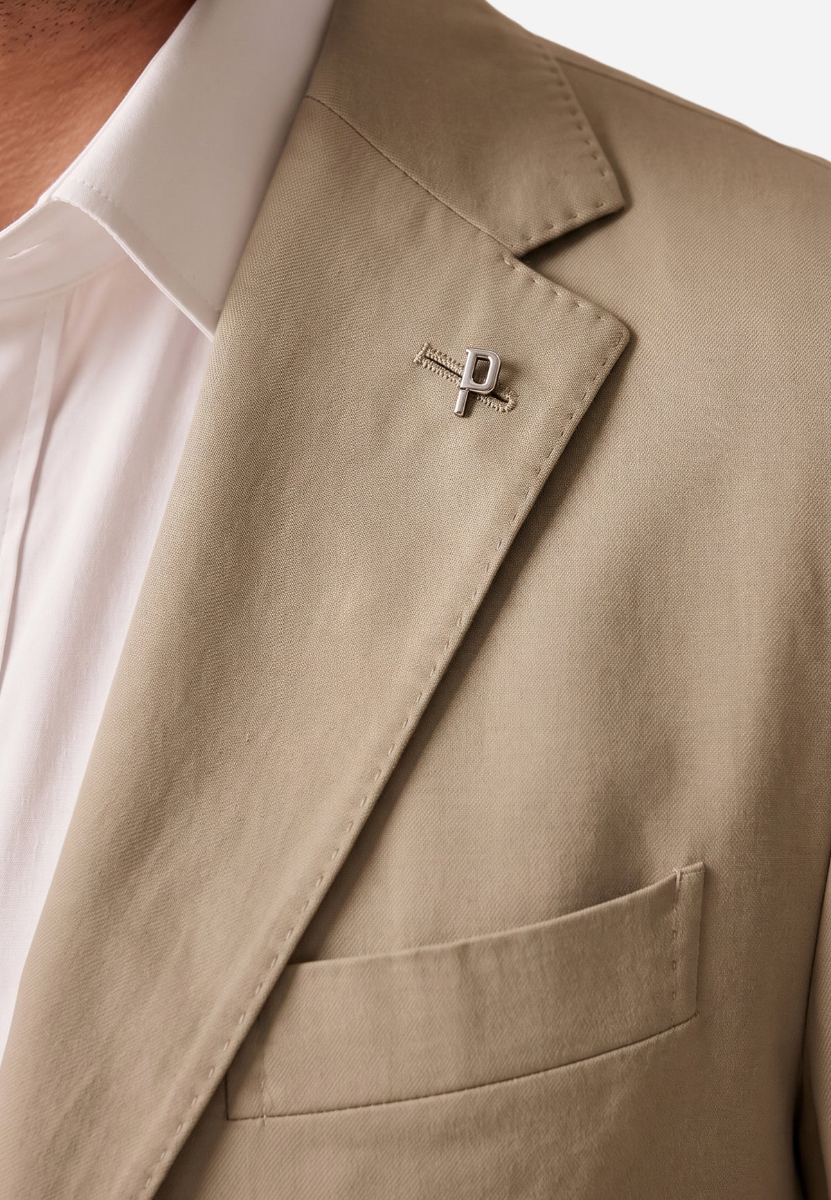 Blazer de Botonadura Sencilla Beige P.