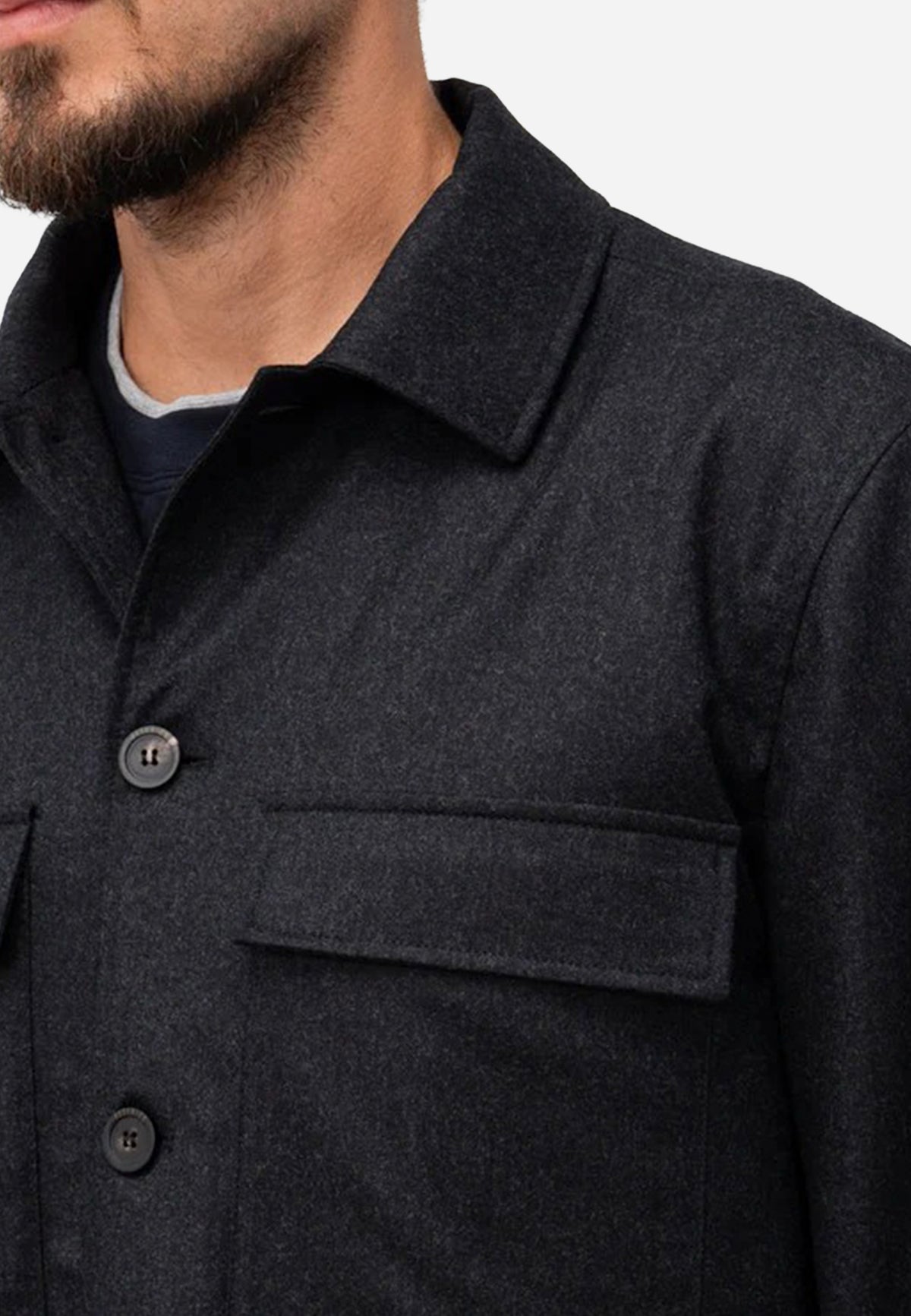 Chaqueta Sobrecamisa Lana Gris P.