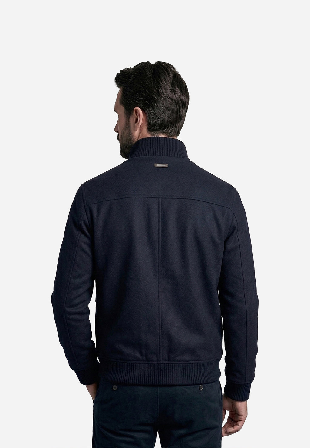 Chaqueta Azul Marino Estilo Bomber P.