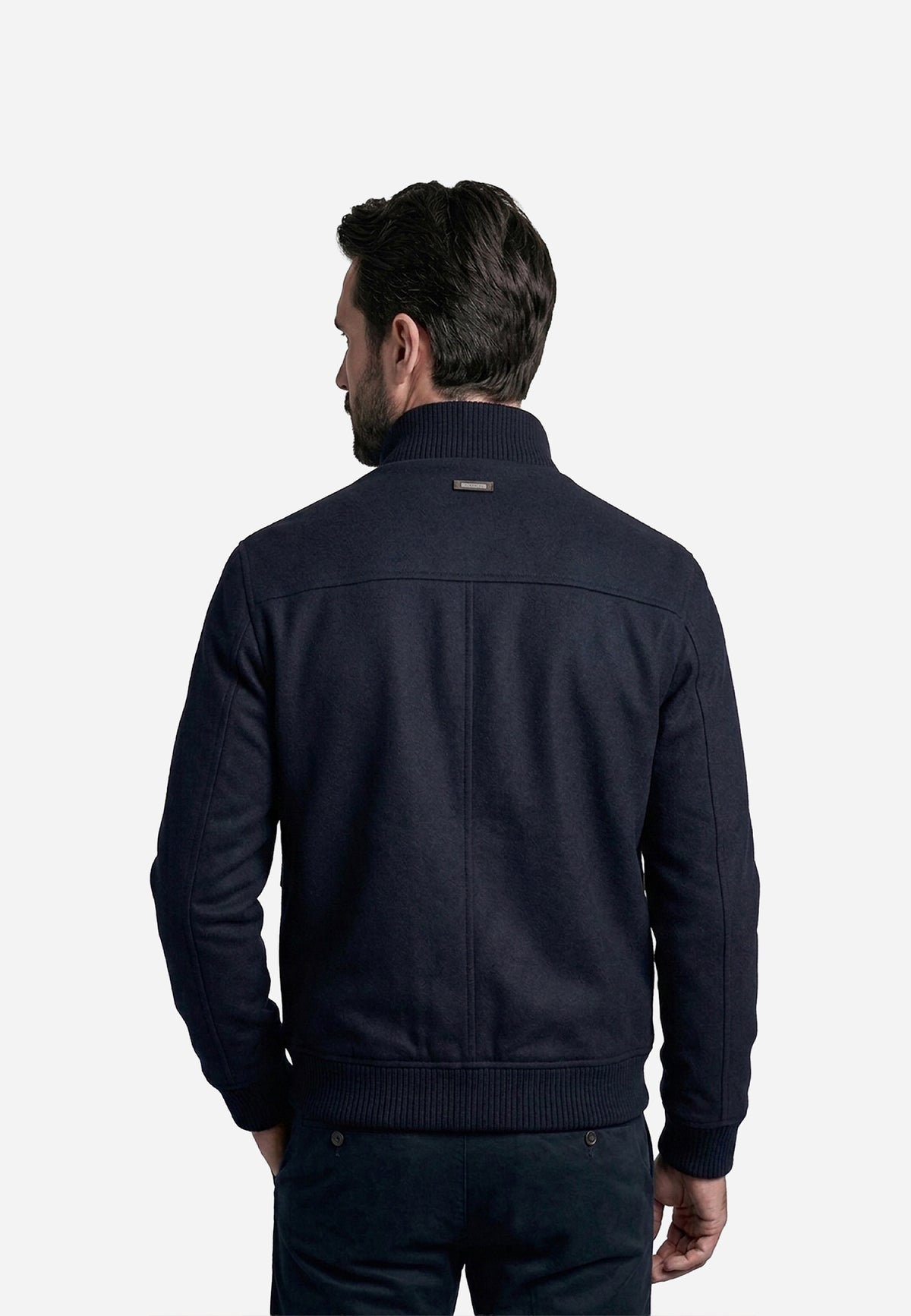 Chaqueta Azul Marino Estilo Bomber P.