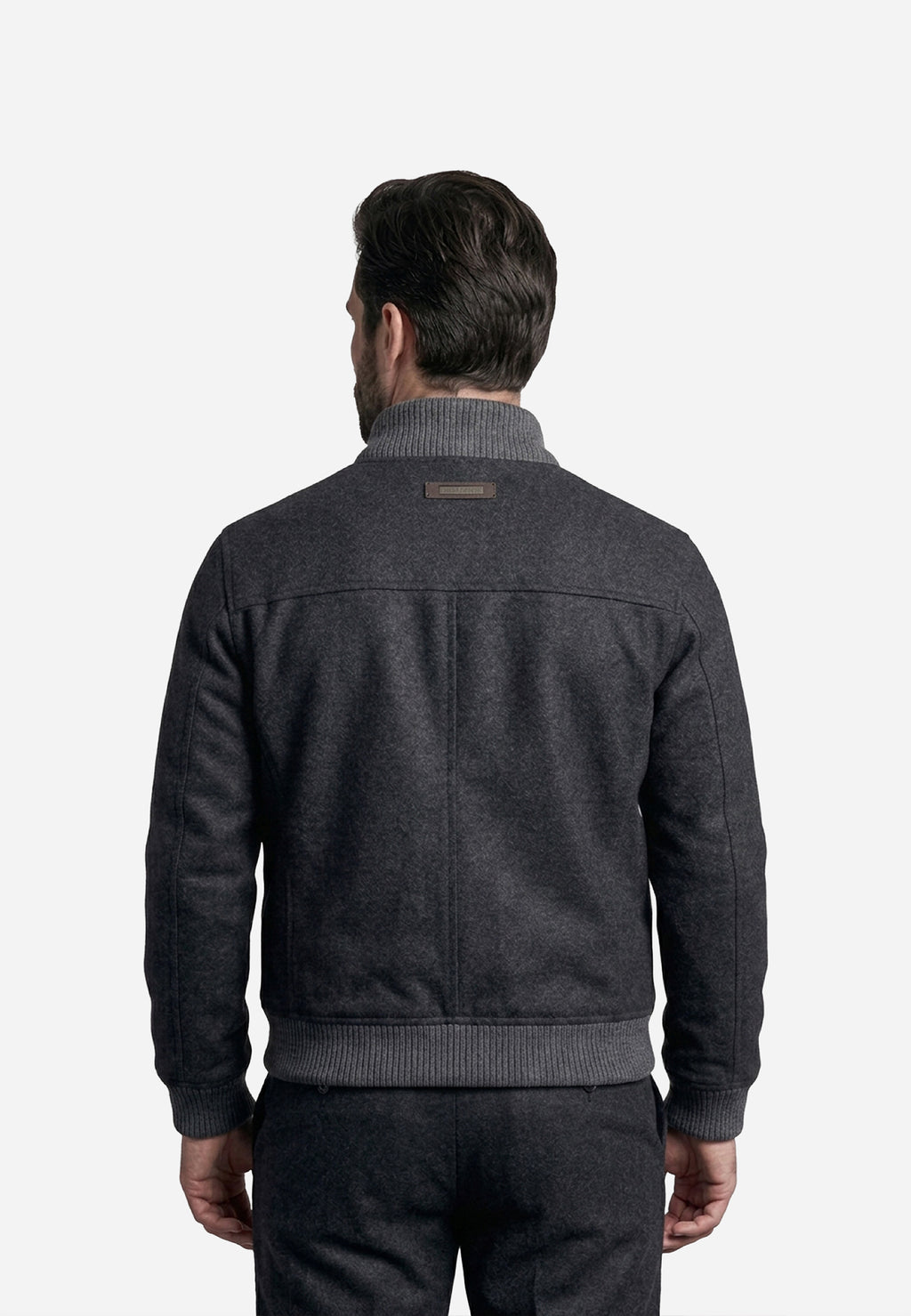 Chaqueta Gris Carbón Estilo Bomber P.