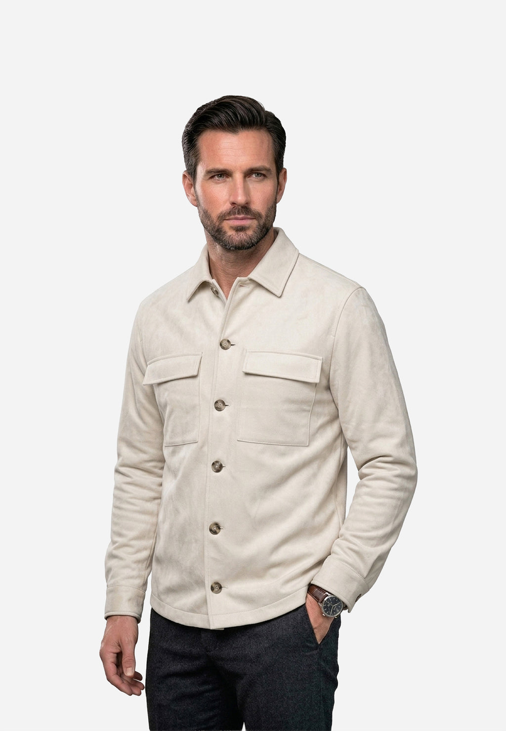 Chaqueta Sobrecamisa Lana Beige P.