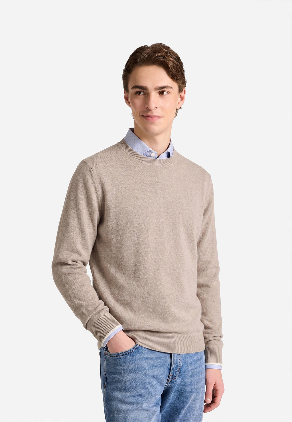 Sweater Punto Beige Jaspeado P.