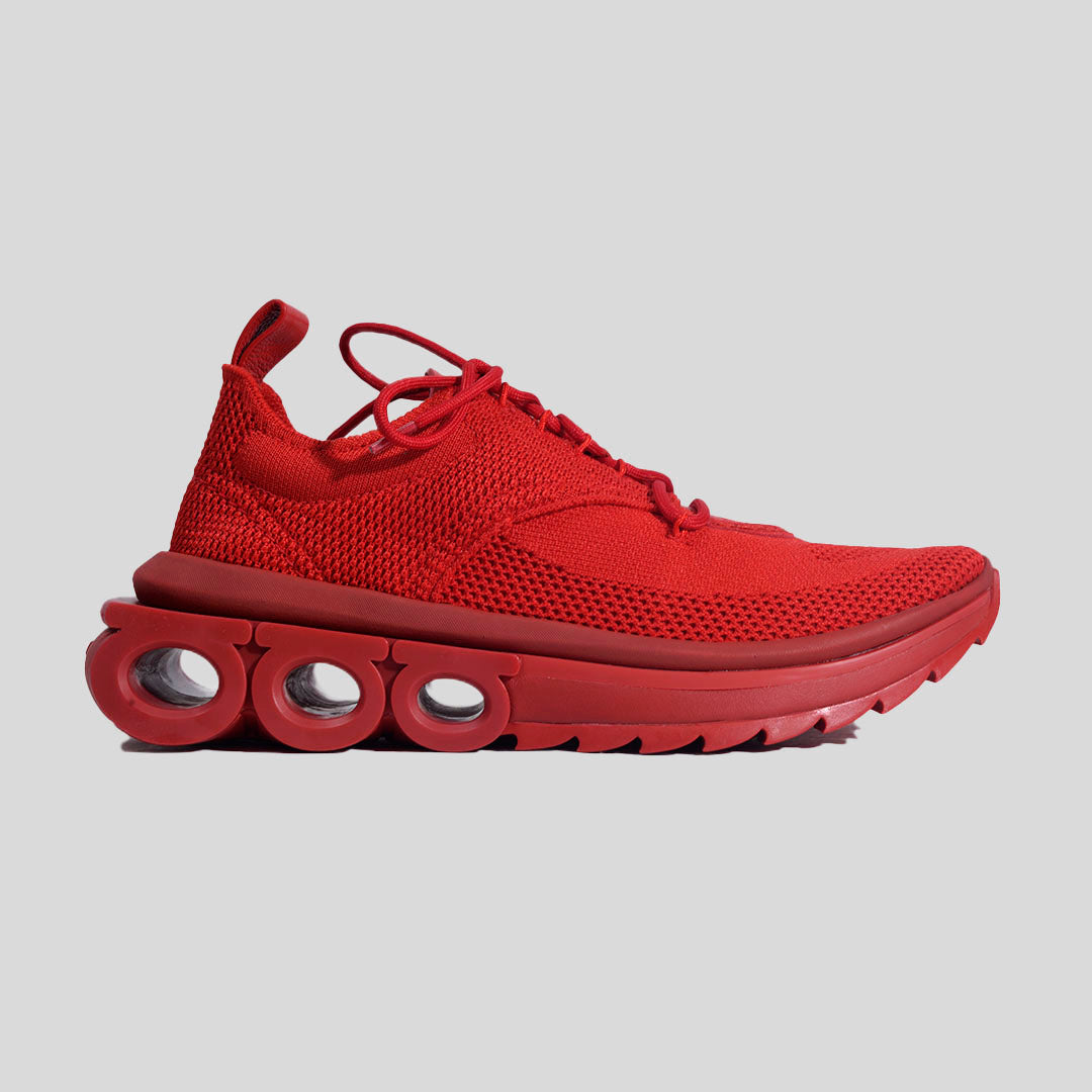 TENIS FERRAGAMO DAMA ROJO FASBRIC + PL (760873-NIMA KNIT1  )