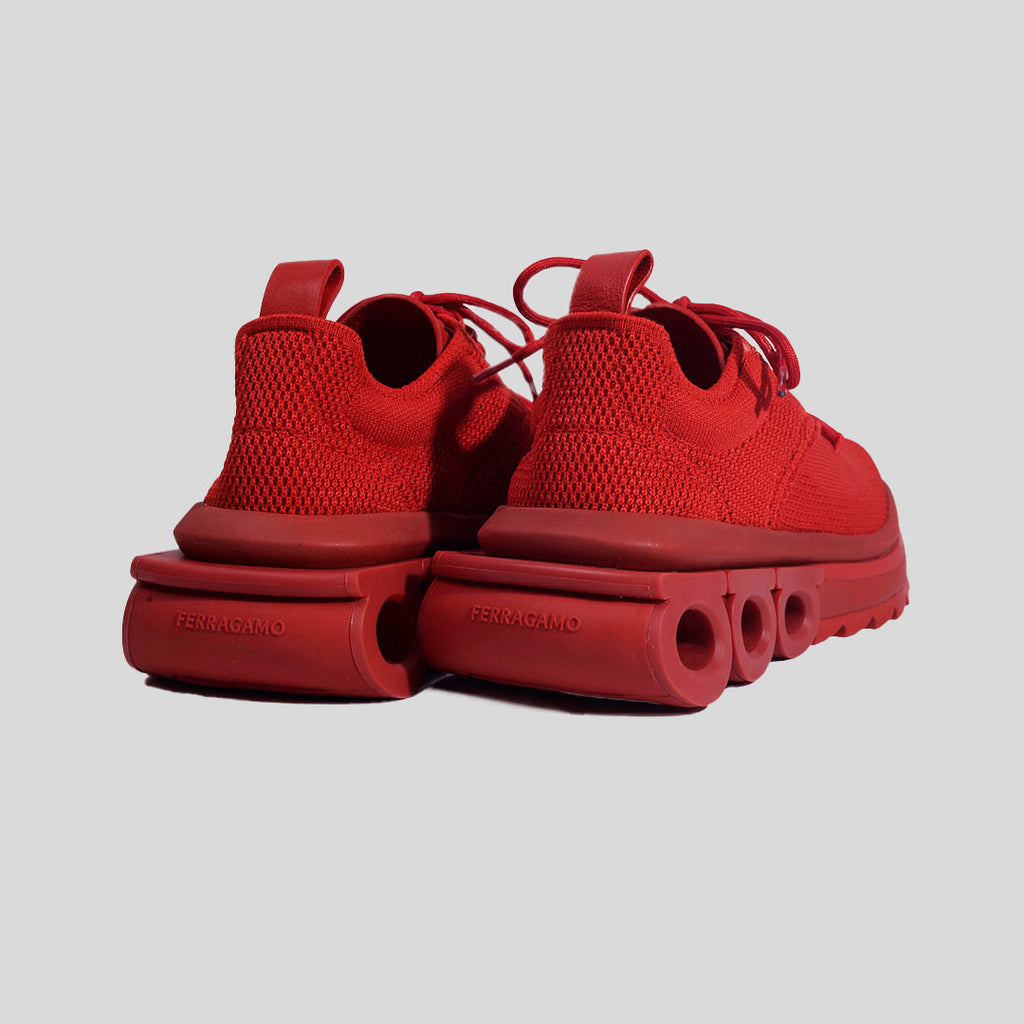 TENIS FERRAGAMO DAMA ROJO FASBRIC + PL (760873-NIMA KNIT1  )