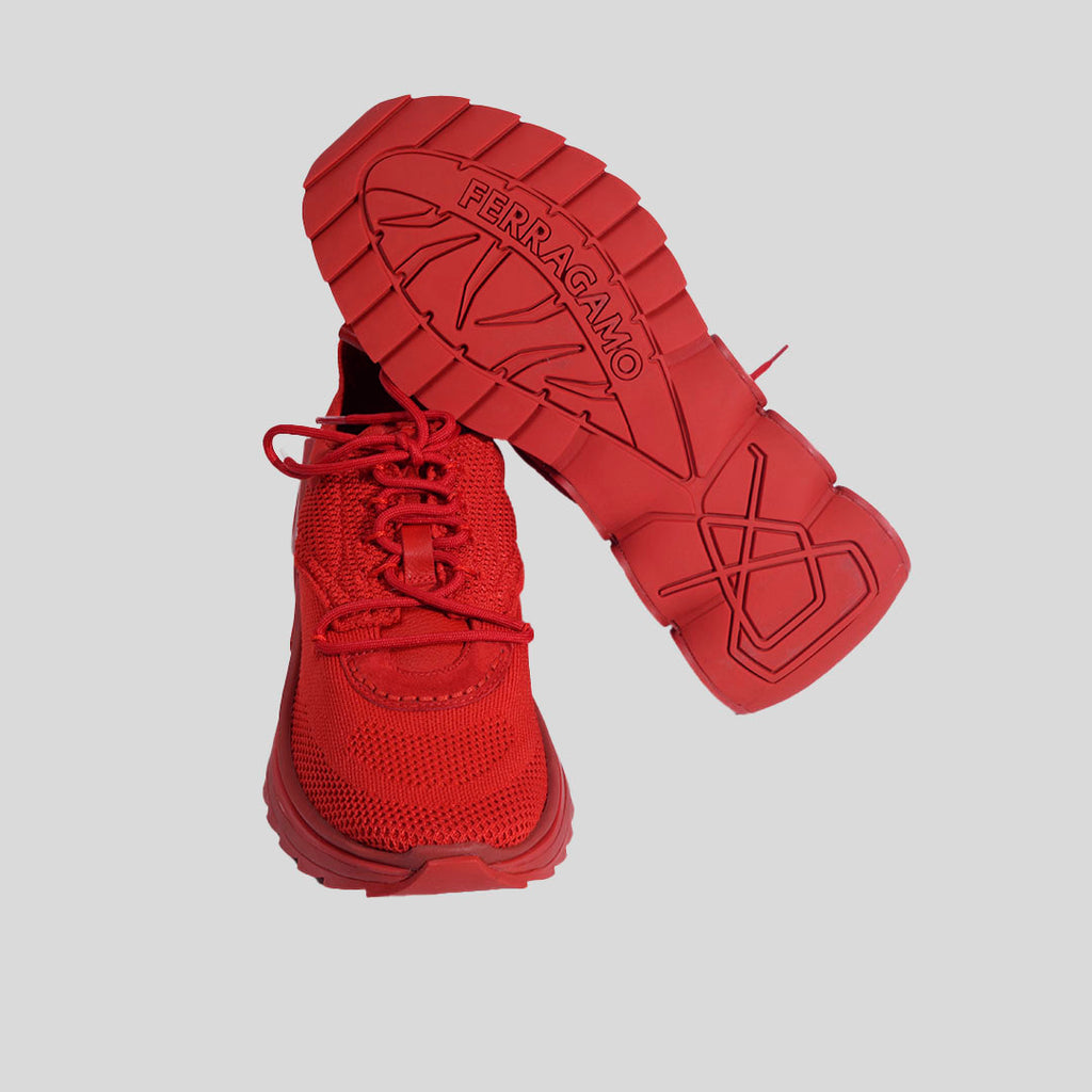 TENIS FERRAGAMO DAMA ROJO FASBRIC + PL (760873-NIMA KNIT1  )