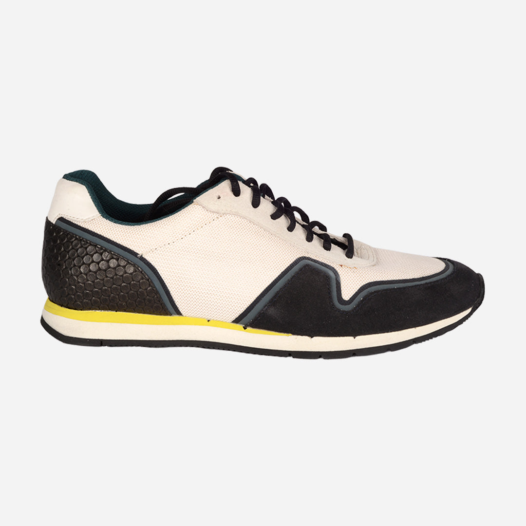 Tenis Estilo Retro Running En Malla Beige Con Detalles En Contraste PS.