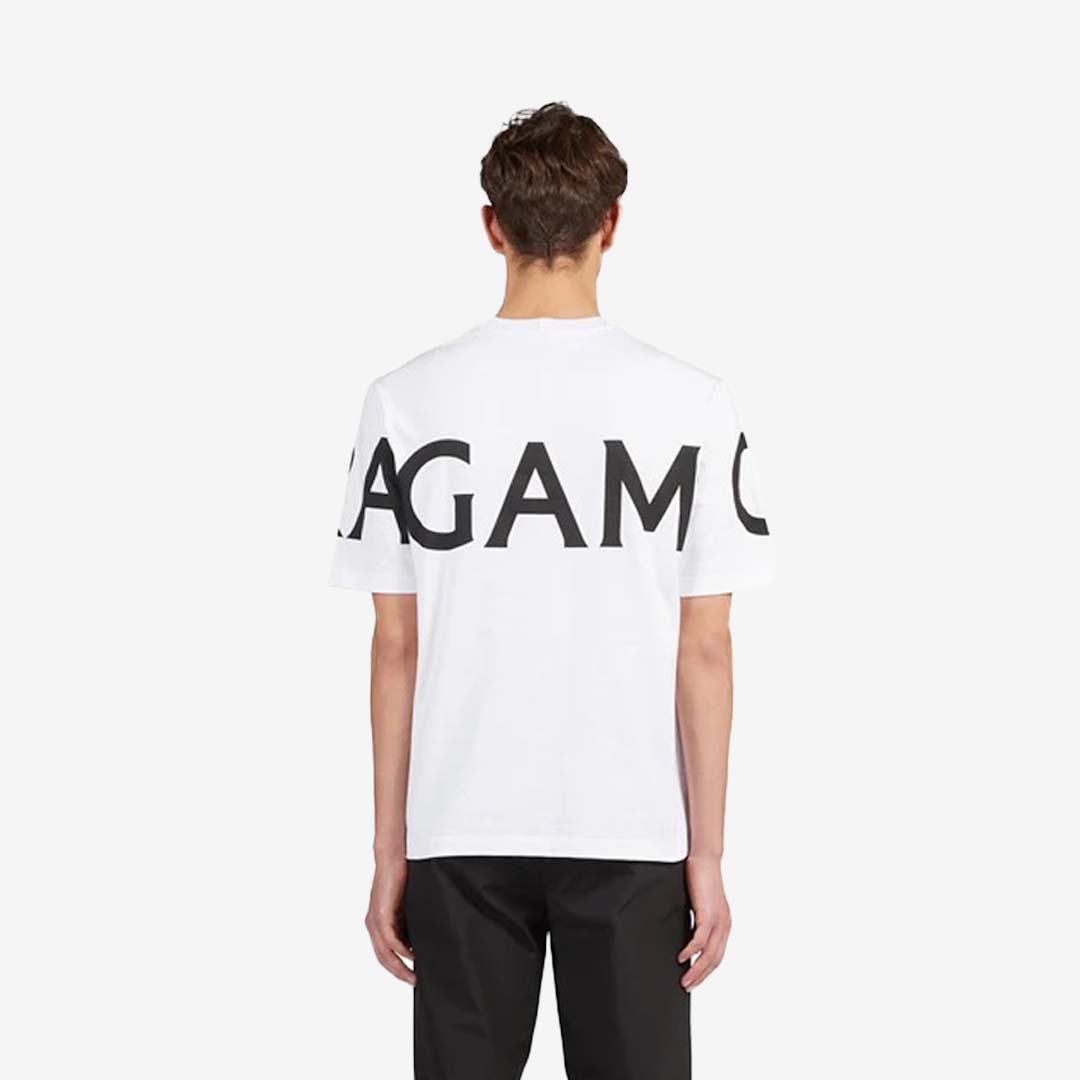 Camiseta Tshirt Blanca con Logo Gráfico Hombre S.F.