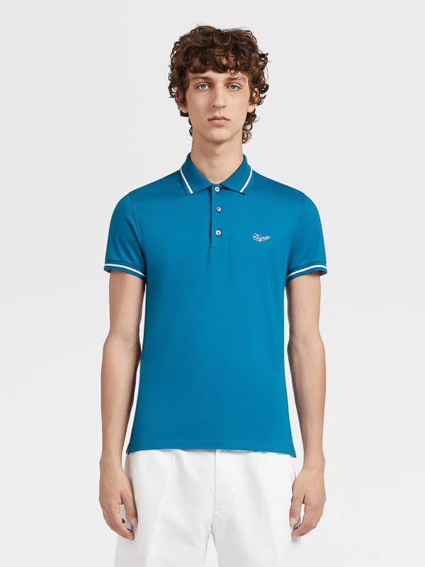 CAMISETA POLOE. ZEGNA AZUL (UZ548-746SR-T04)