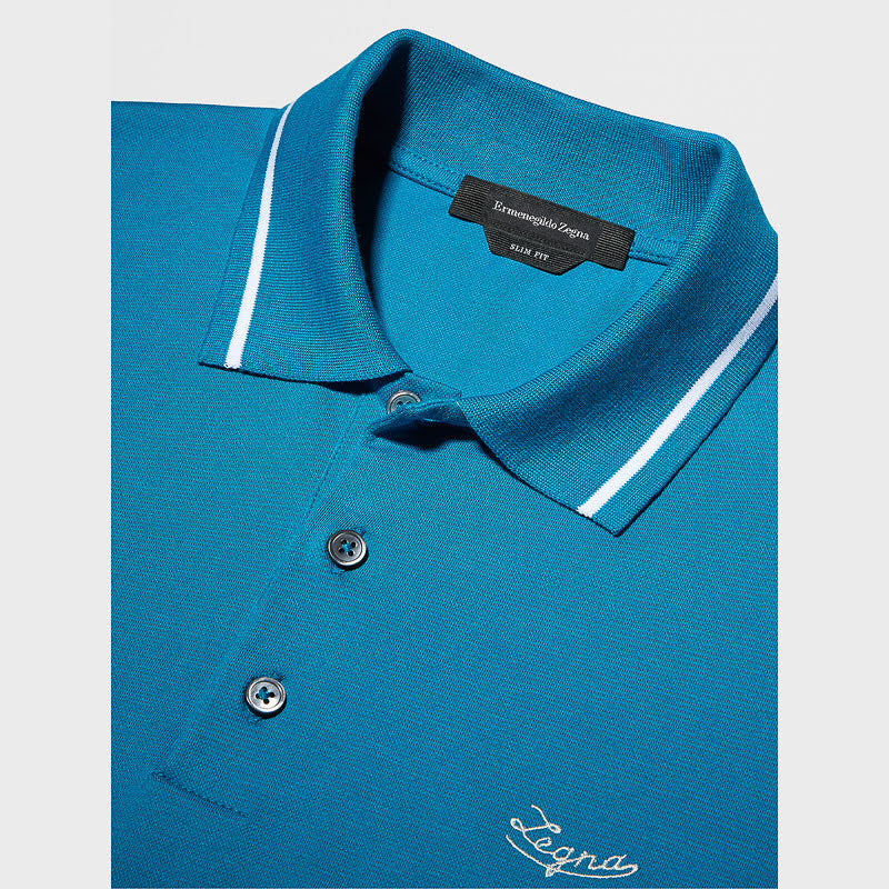 CAMISETA POLOE. ZEGNA AZUL (UZ548-746SR-T04)