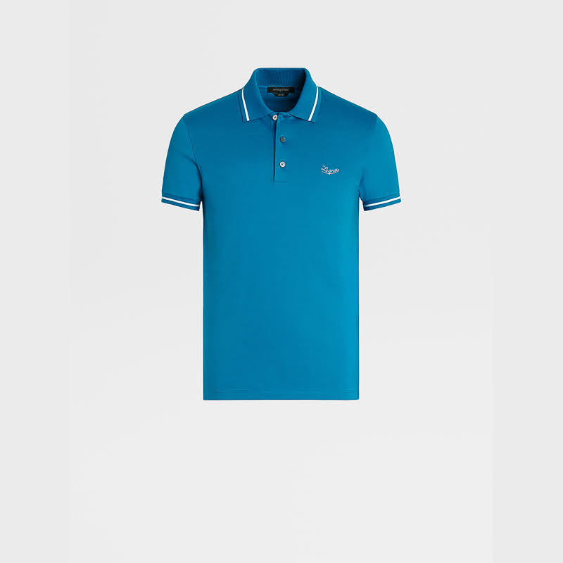 CAMISETA POLOE. ZEGNA AZUL (UZ548-746SR-T04)