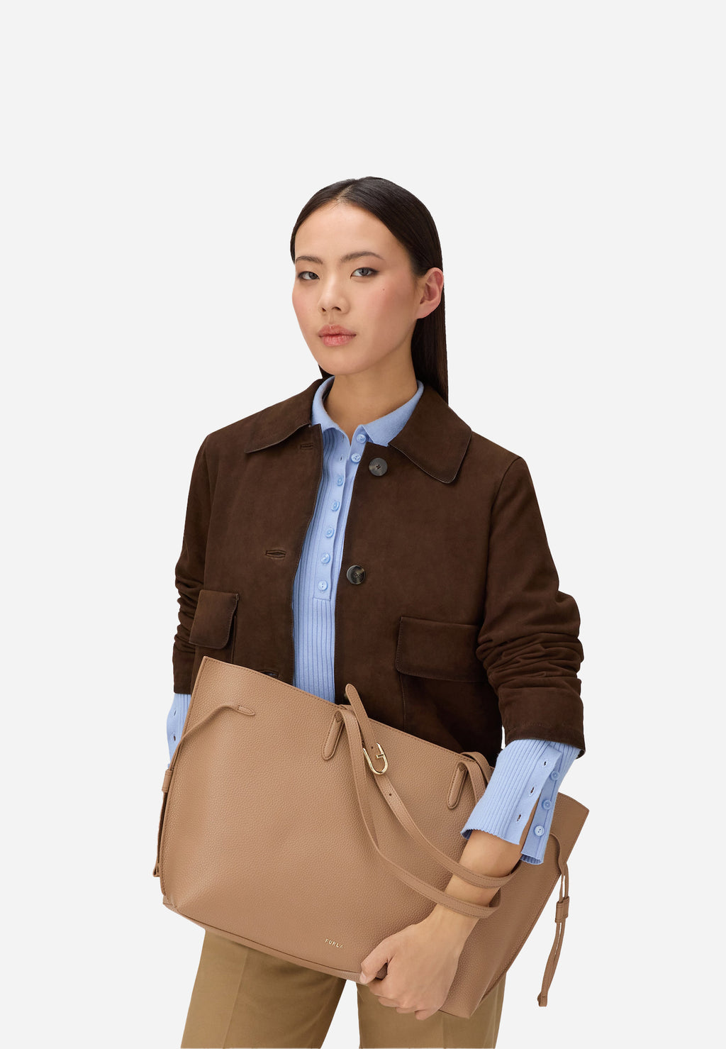 Bolso Tote Ava Café Dama Furla.