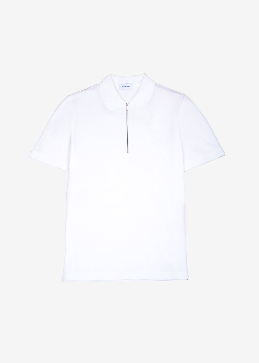 Camiseta Polo Blanca con Cremallera Hombre S.F.