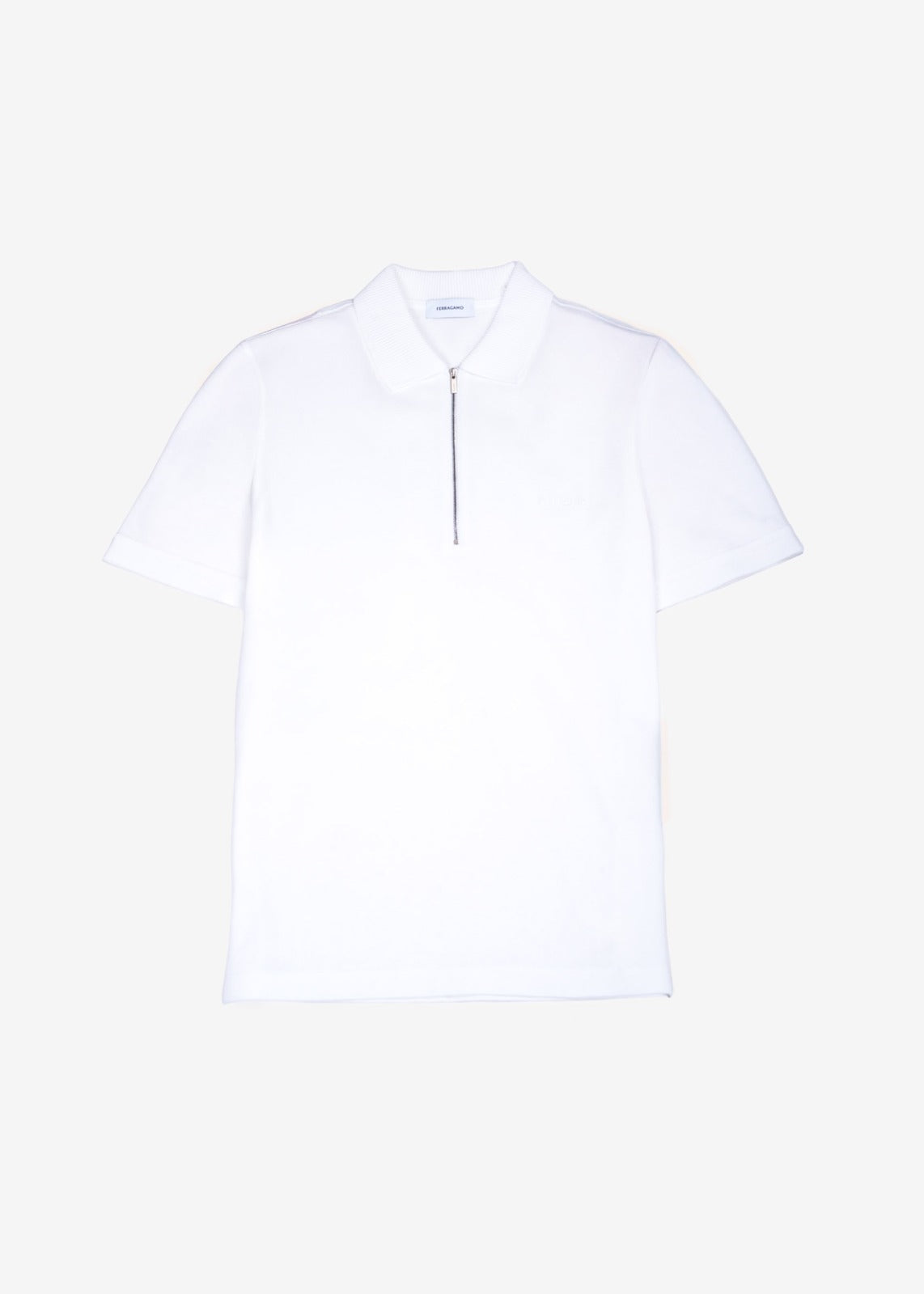 Camiseta Polo Blanca con Cremallera Hombre S.F.