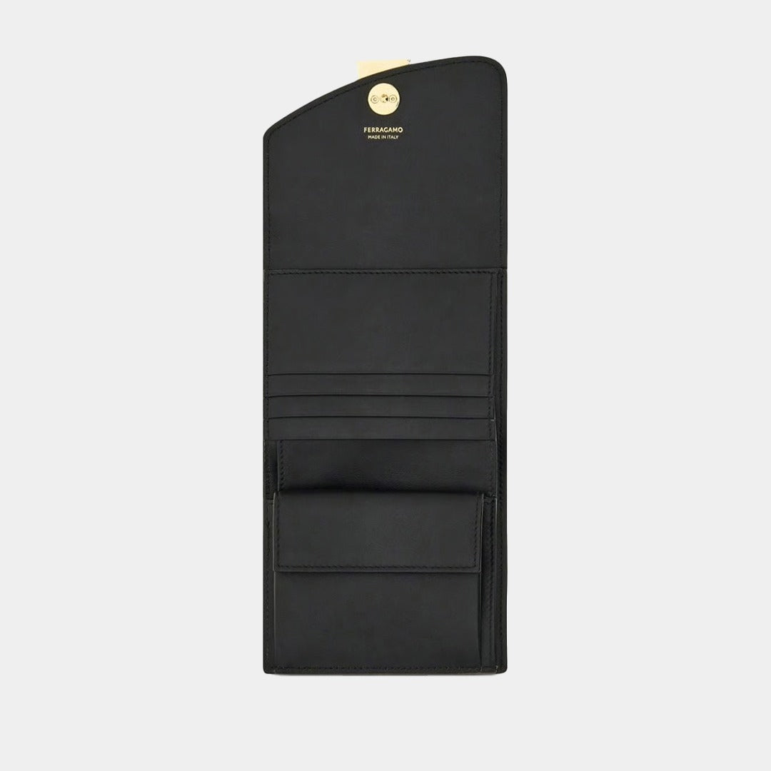 MONEDERO FERRAGAMO DAMA NEGRO CUERO (775209-220680)