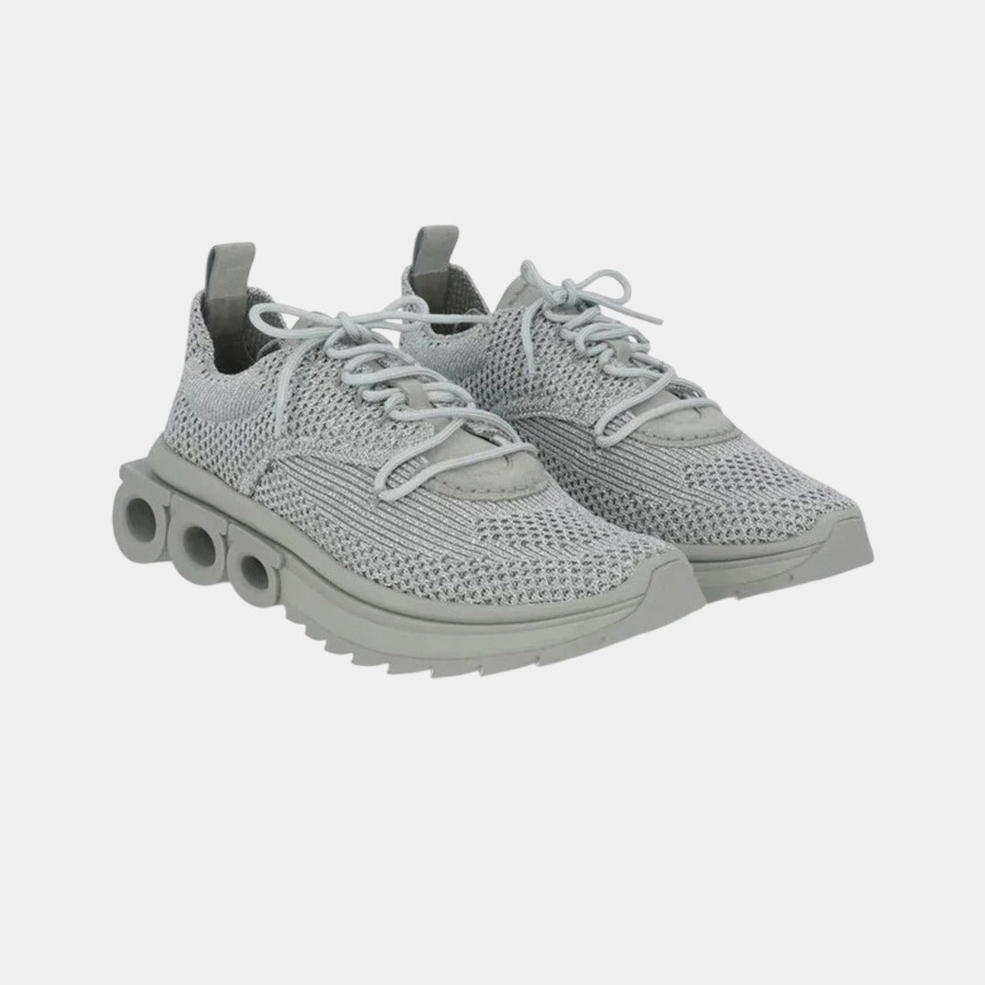 Tenis Dama Nima Knit Sneakers Plateados S.F.