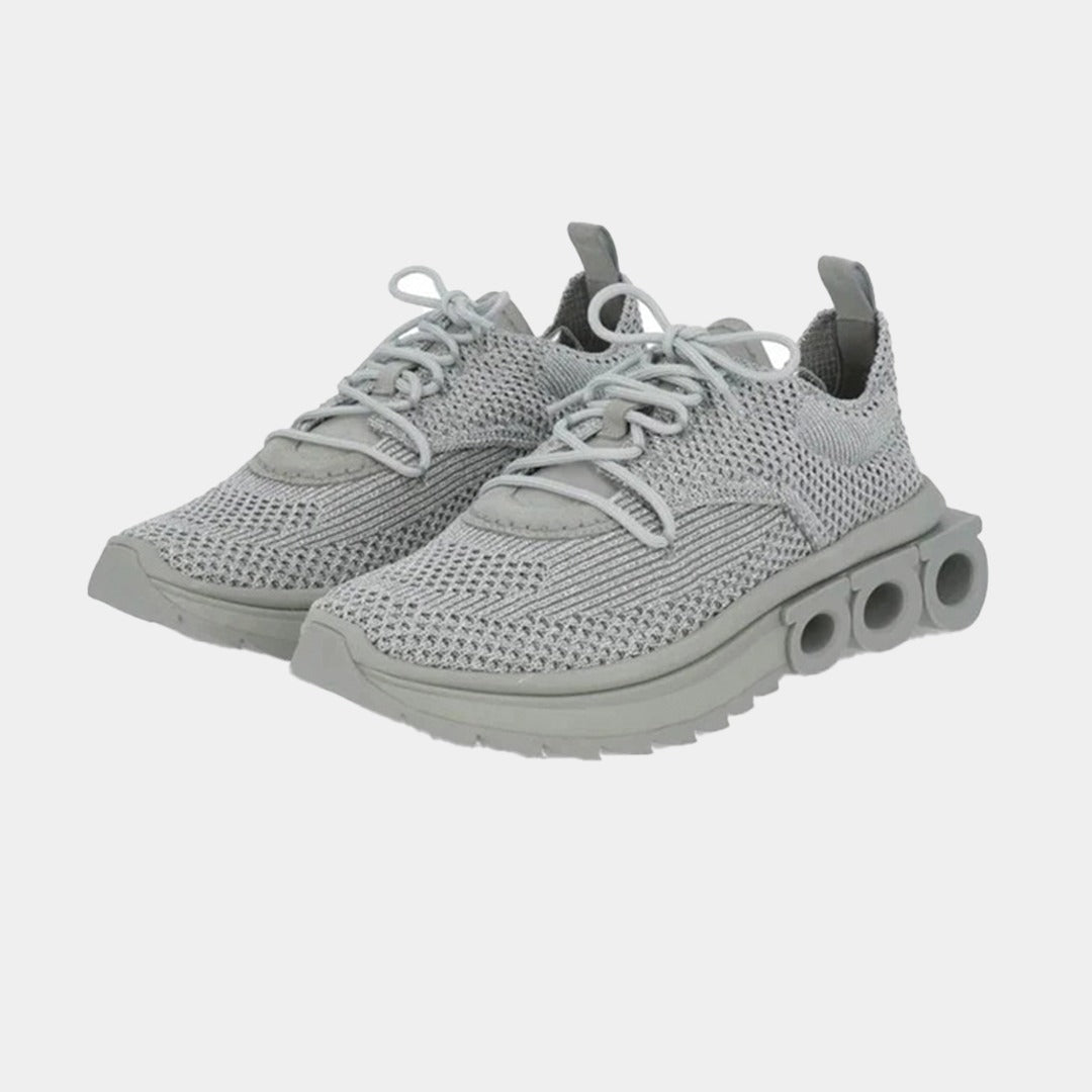 Tenis Dama Nima Knit Sneakers Plateados S.F.