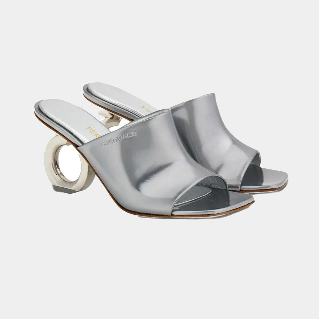 Sandalia Dama Astro Elina 70Patent Leather Plata S.F.
