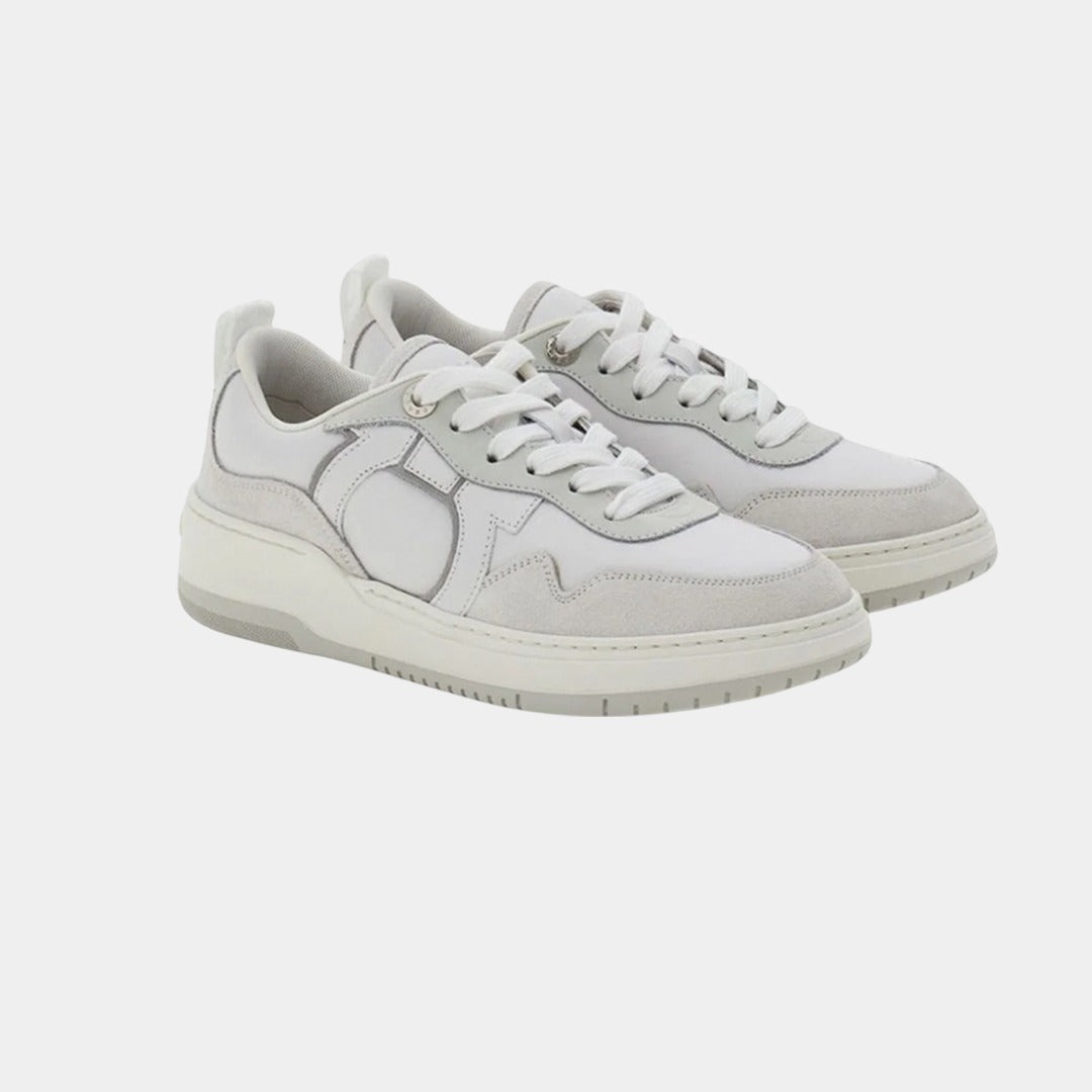 Tenis Dama en Cuero Blanco/Gris S.F.