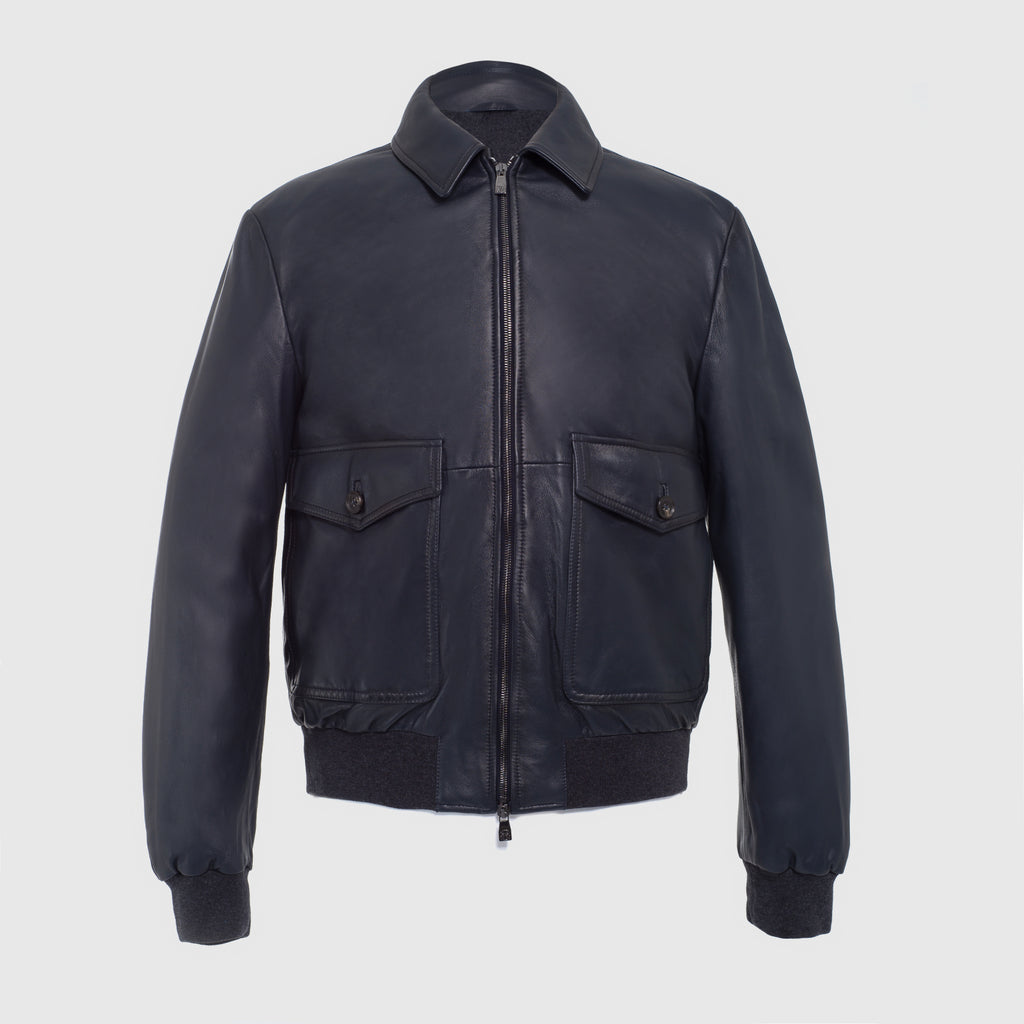 CHAQUETA AZUL CUERO CORNELIANI (90L5V5-2820112-001)
