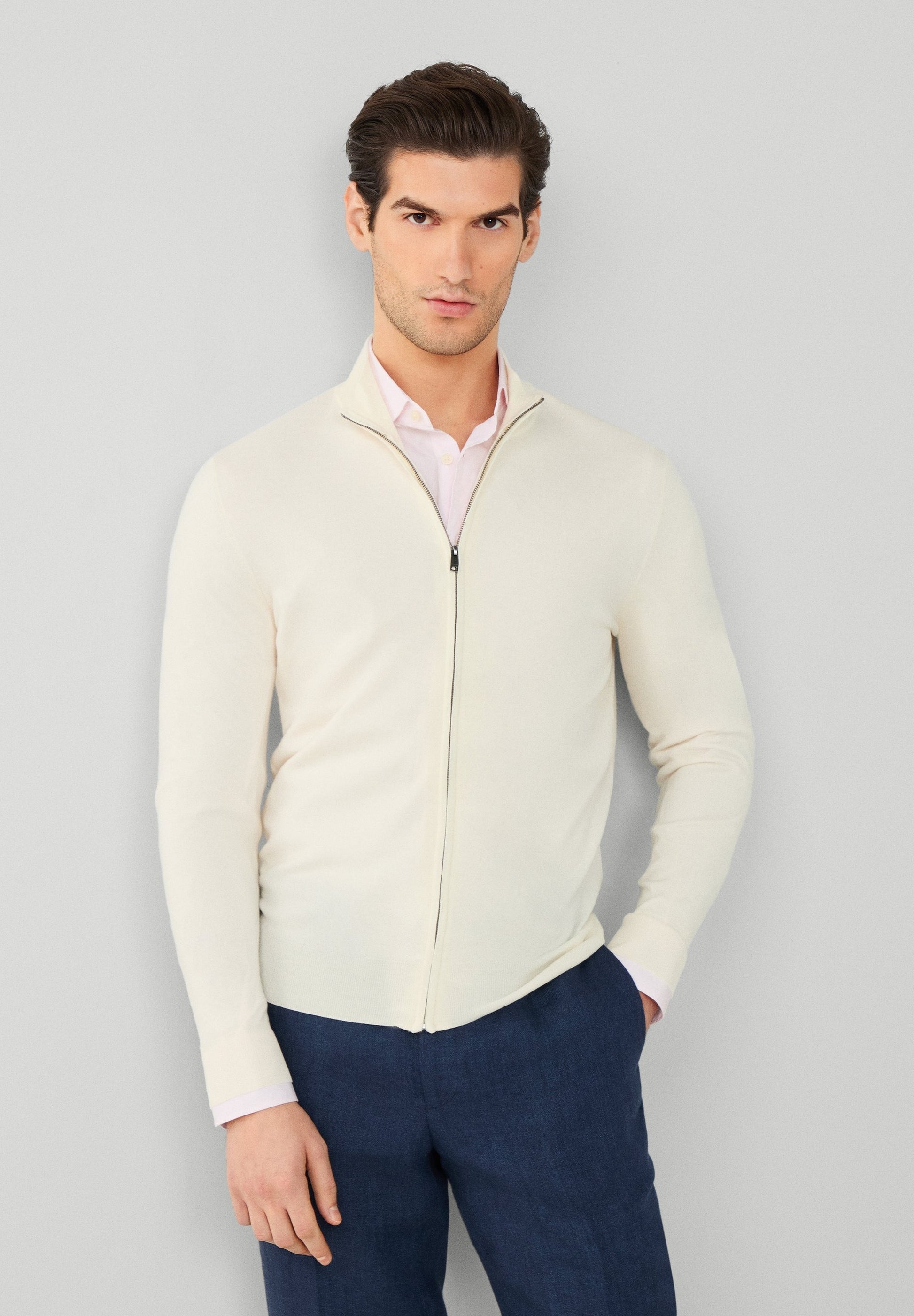 Sweater con Cremallera Marfil H.L.