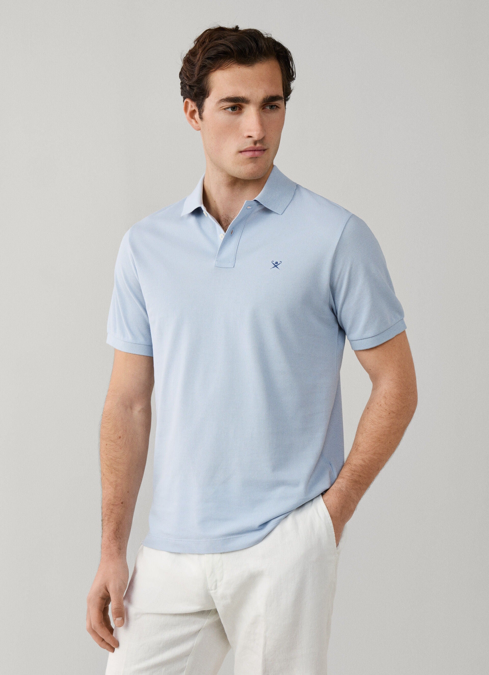 Camiseta Polo Celeste Hombre H.L.