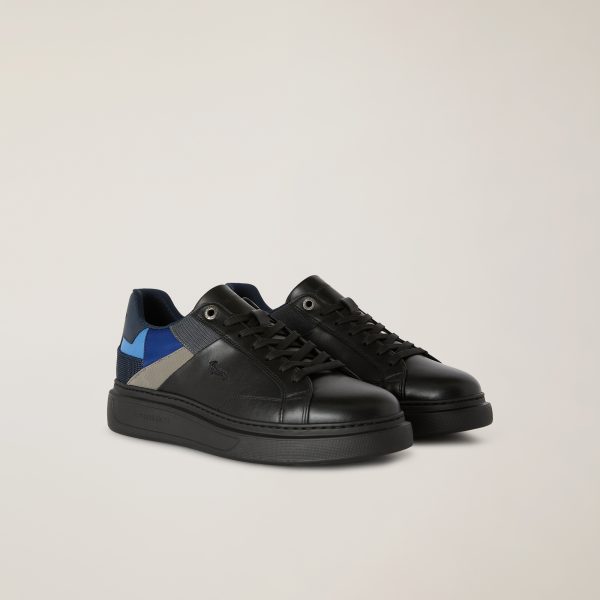 TENIS H&B SHOES NEGRO AZUL CUERO T-42.5