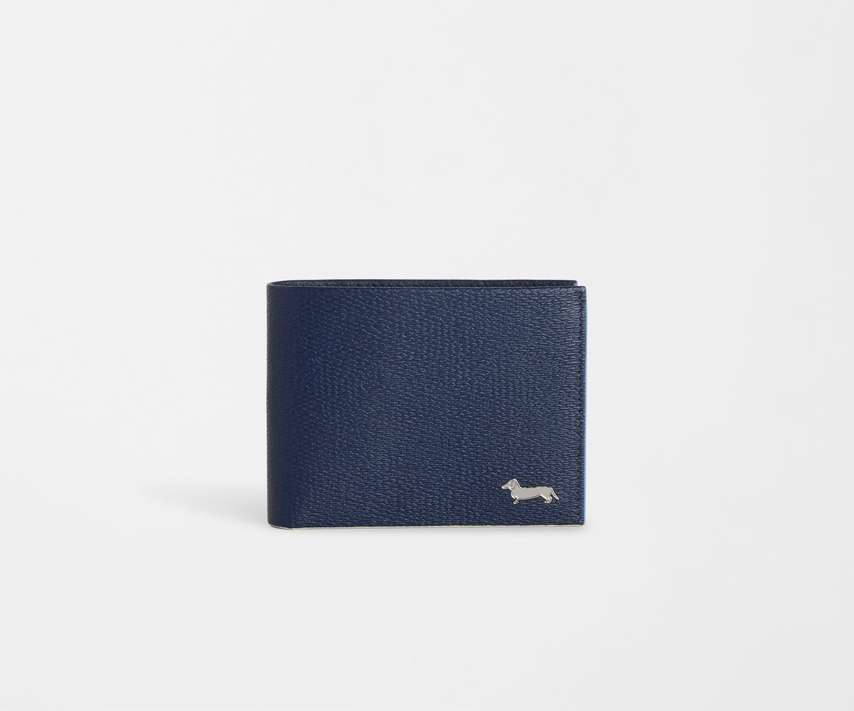 Billetera Azul Marino Clásica Piel con Monedero H&B