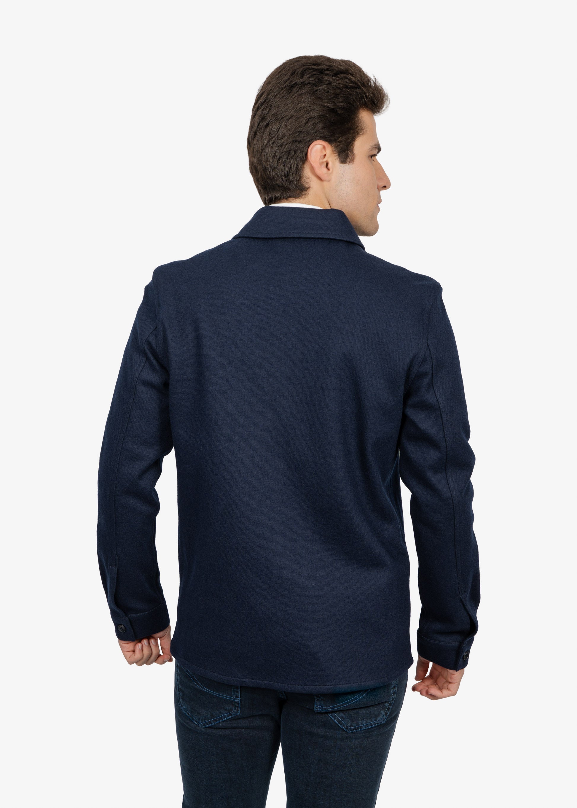 Chaqueta Azul Marino en Lana y Algodón H&B